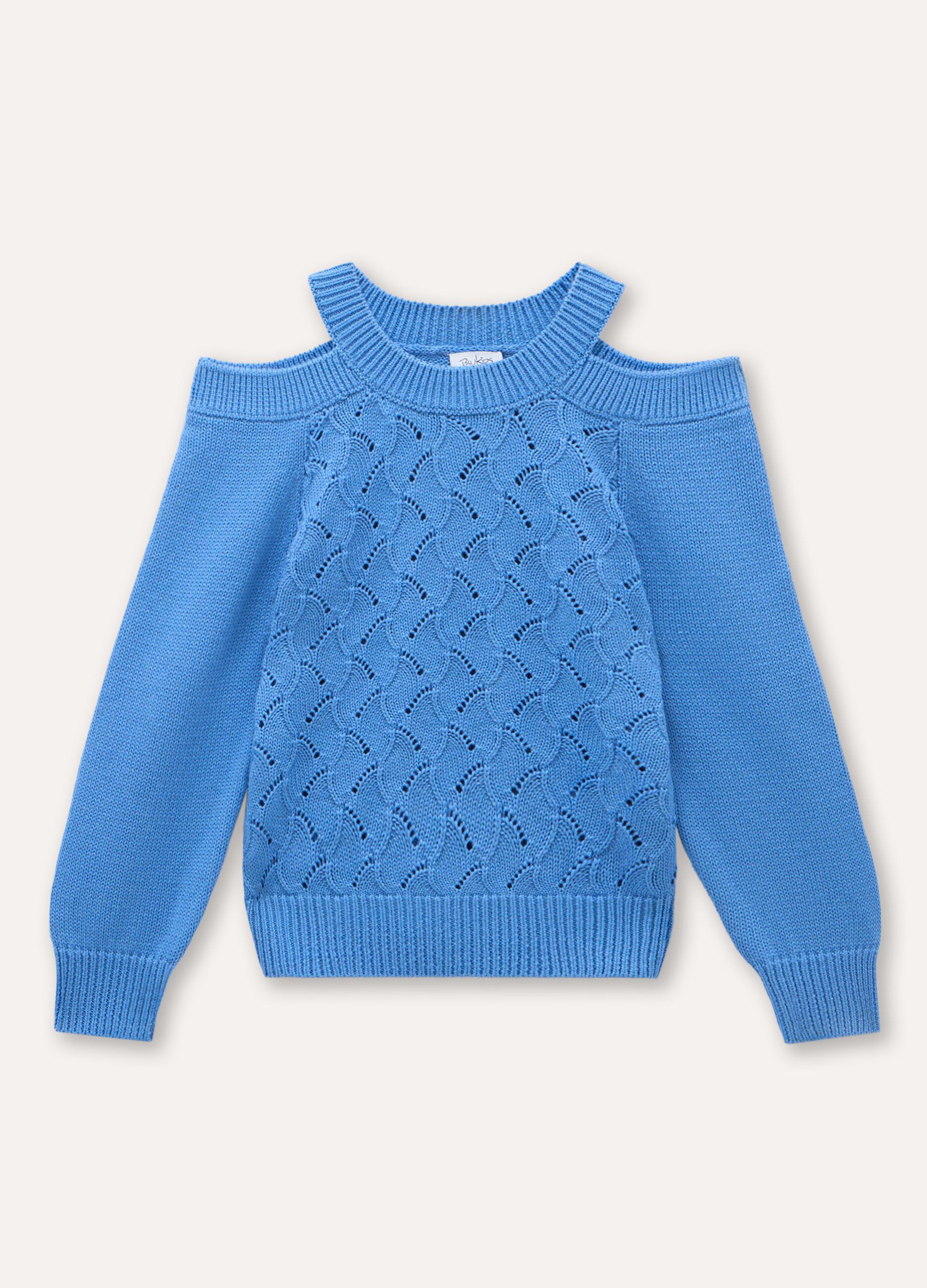 Tricot con cut out in misto cotone bambina
