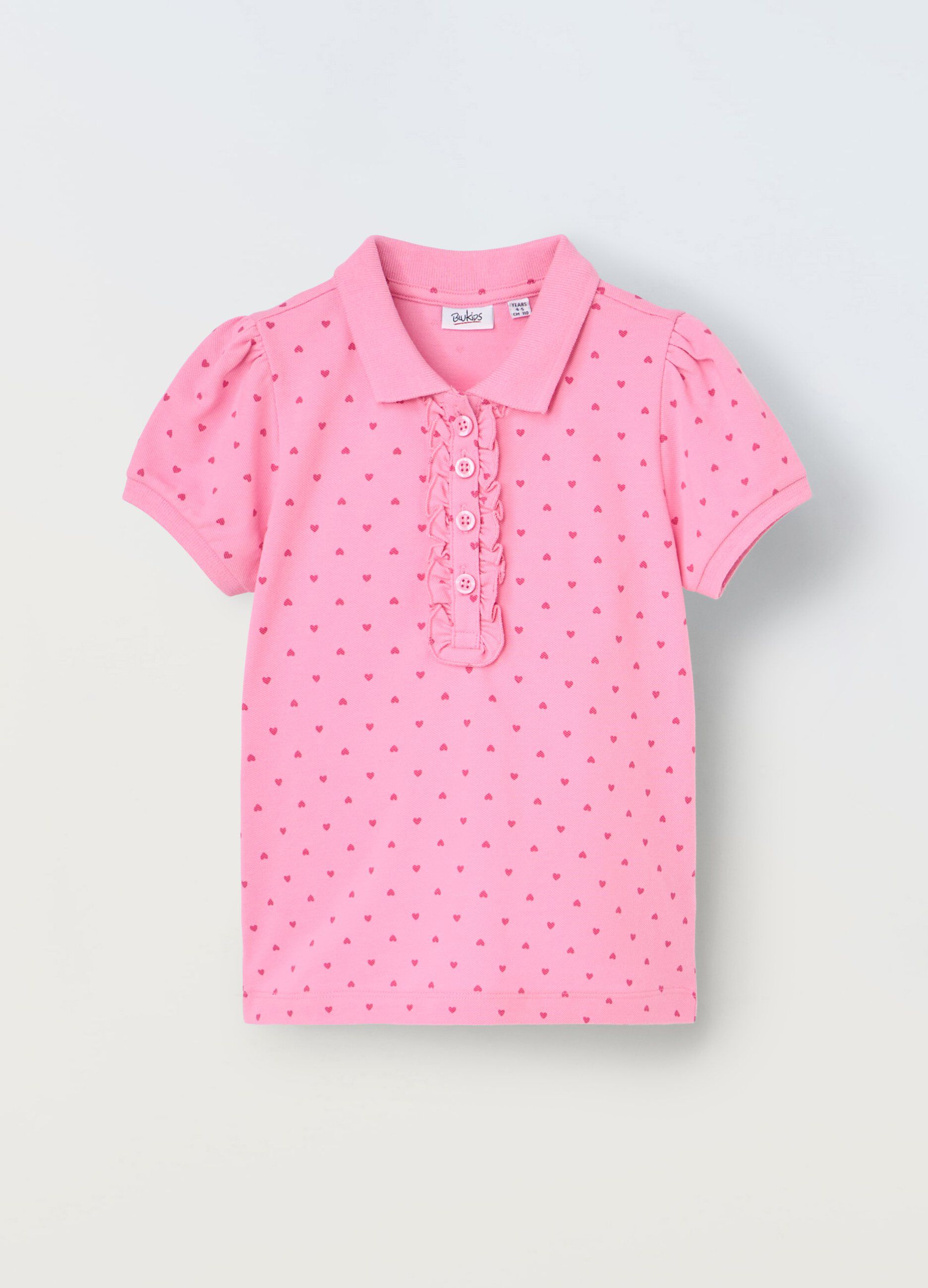 Polo in puro cotone con stampa bambina