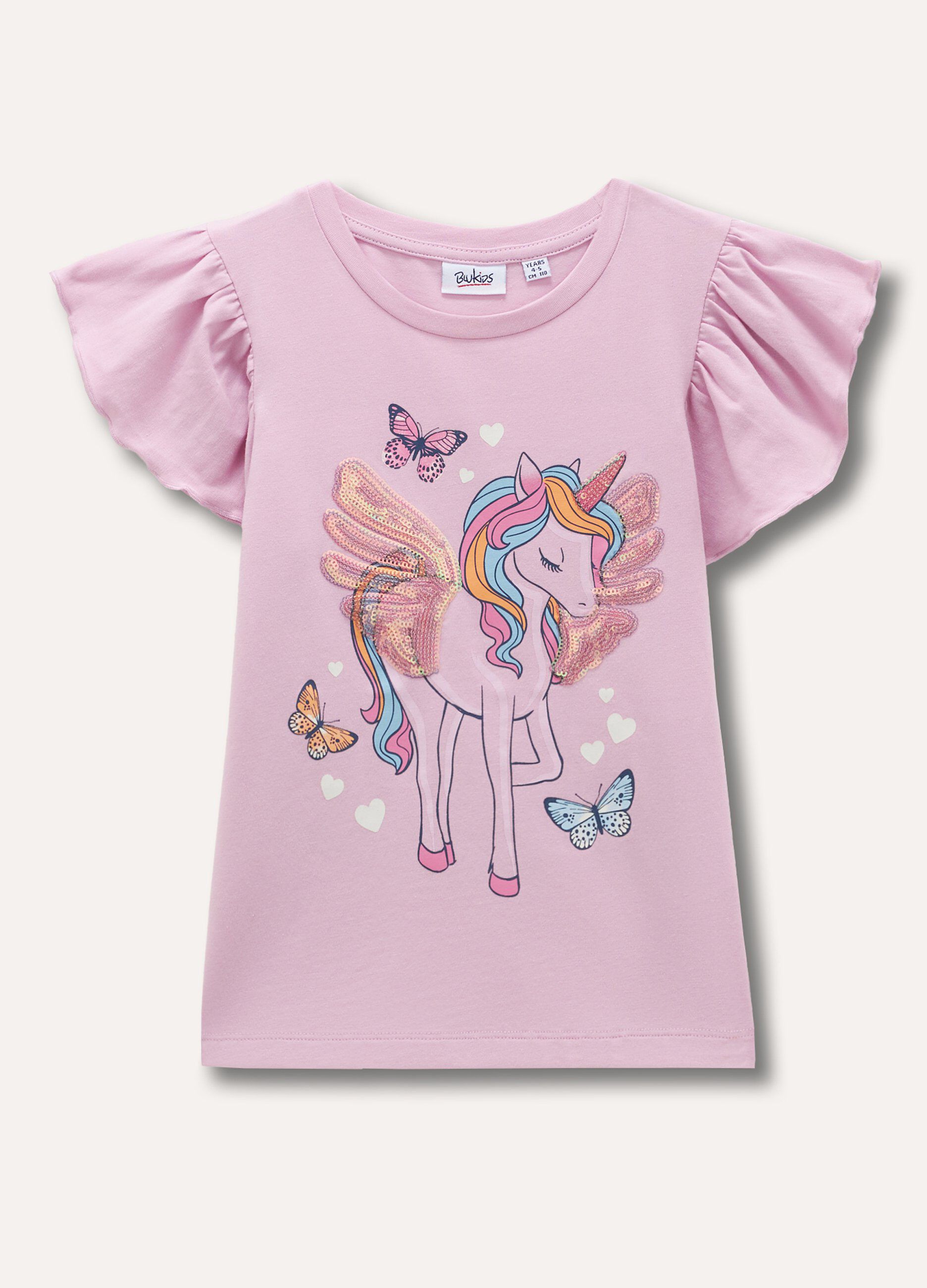 T-shirt con maniche ad aletta bambina