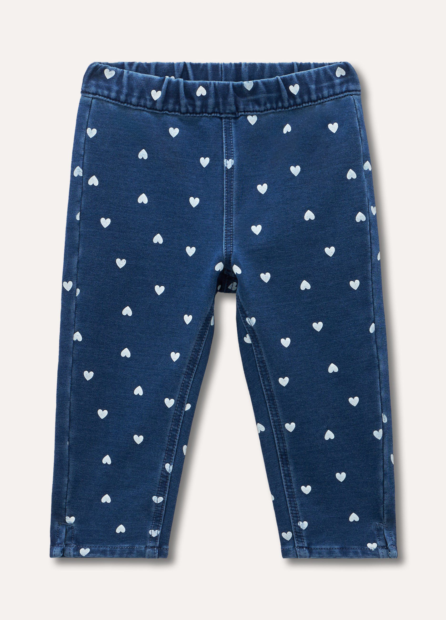 Treggings misto cotone con stampa bambina