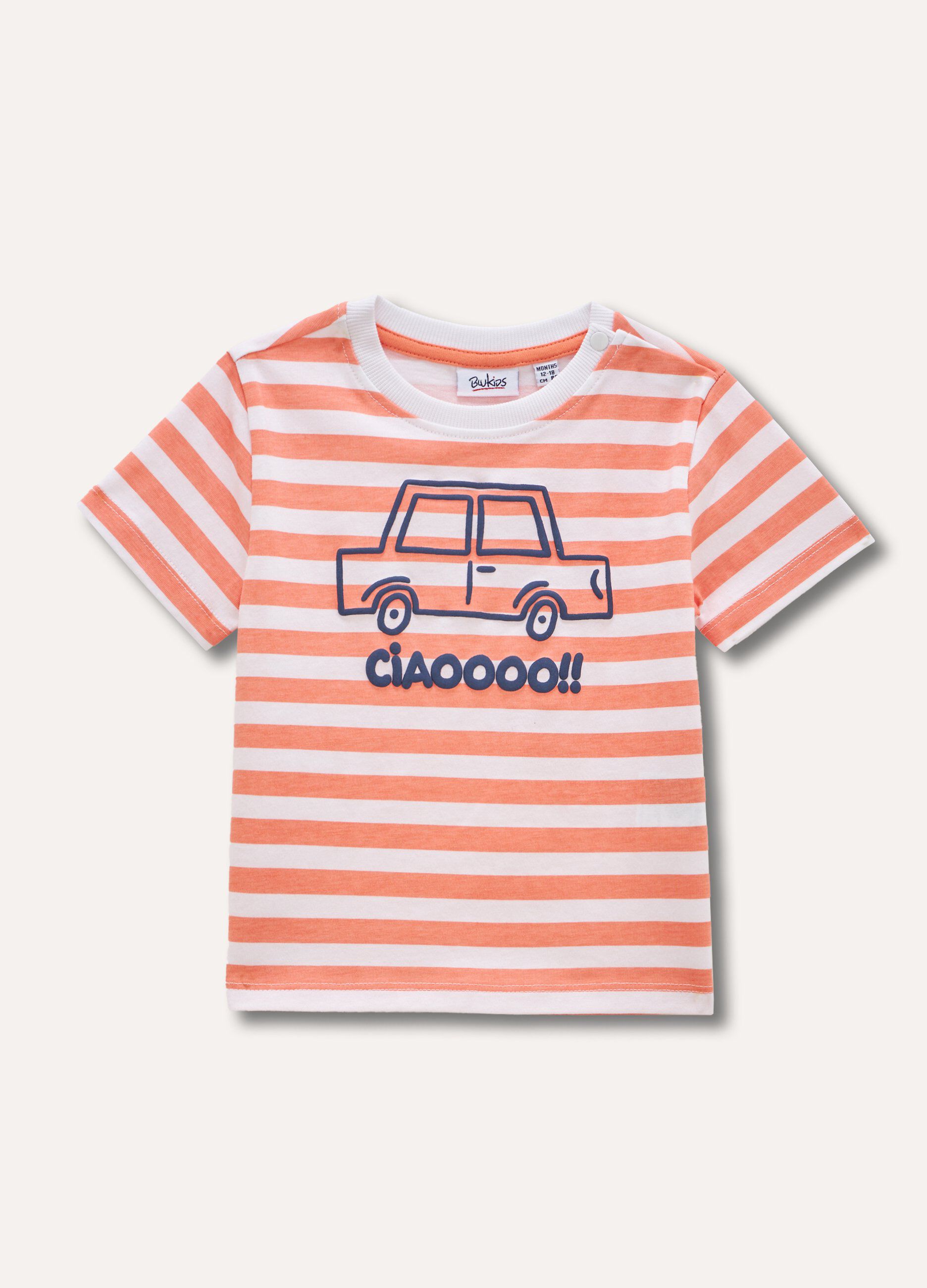 T-shirt in puro cotone con applicazione cornelly neonato