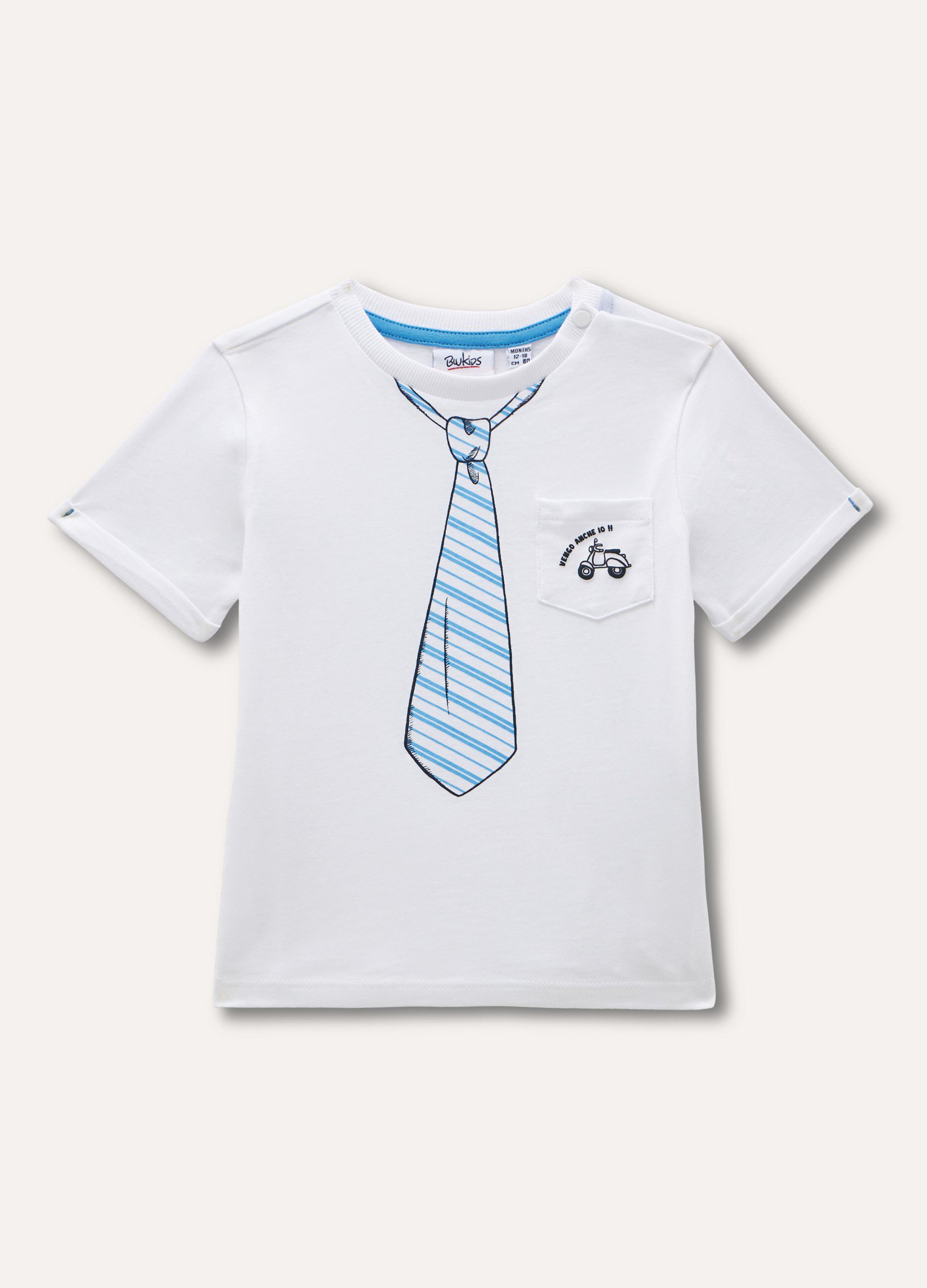 T-shirt in puro cotone con taschino neonato