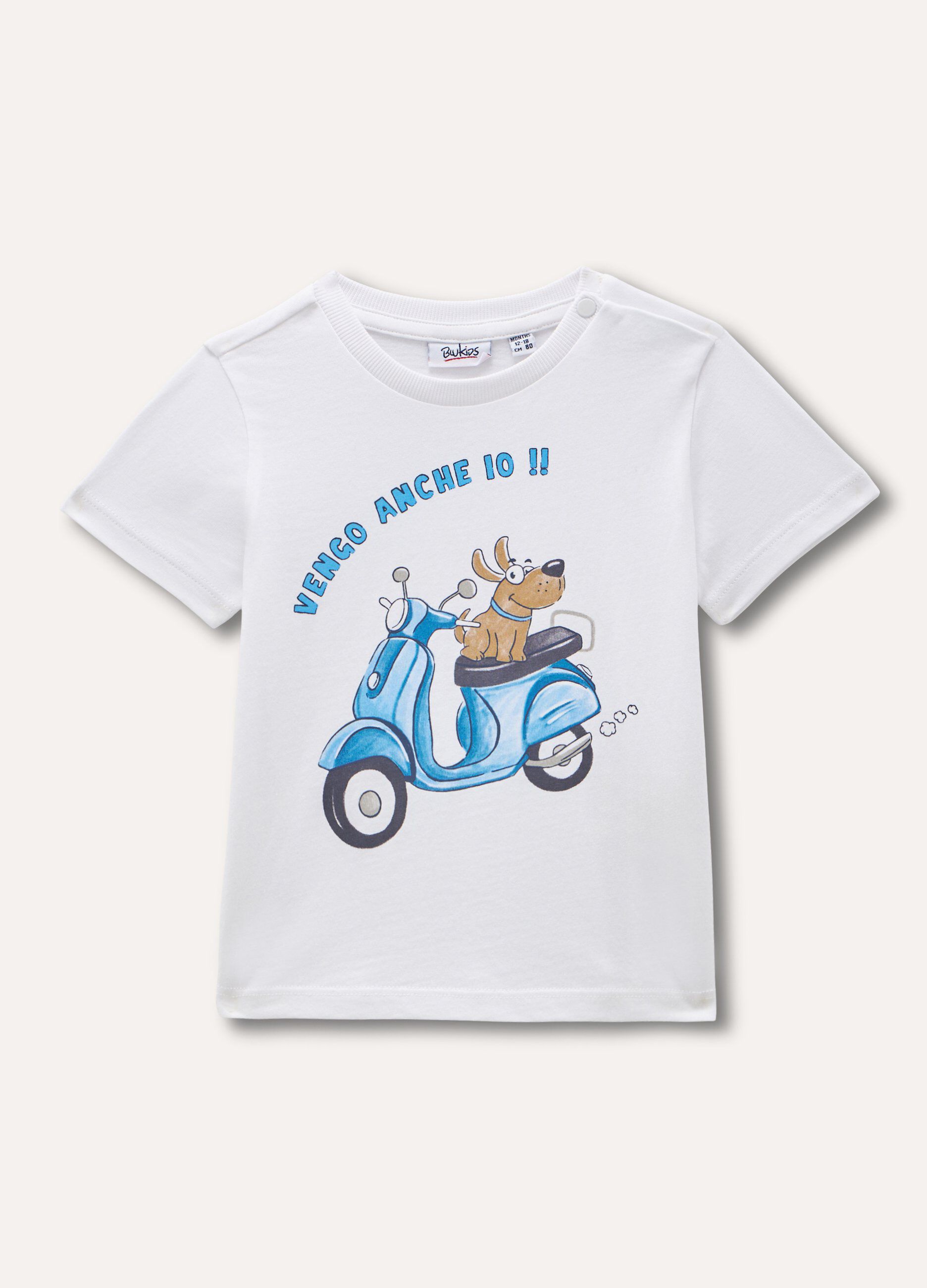 T-shirt a maniche corte in puro cotone neonato