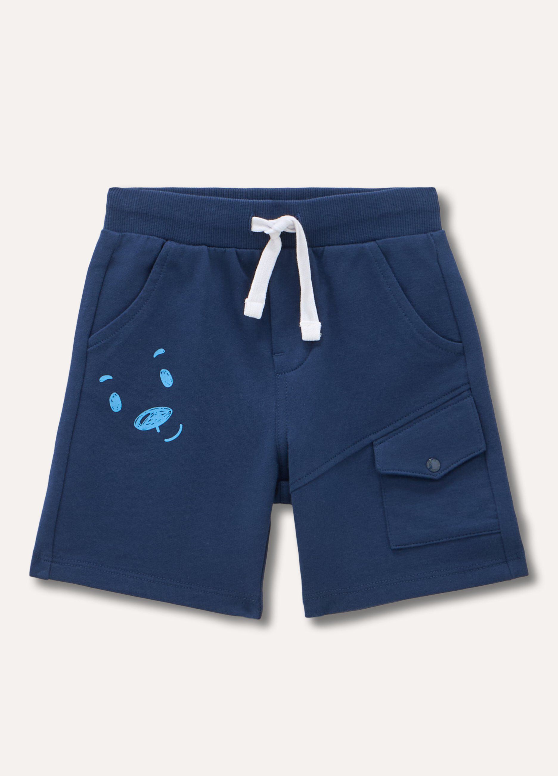Shorts in felpa di puro cotone neonato
