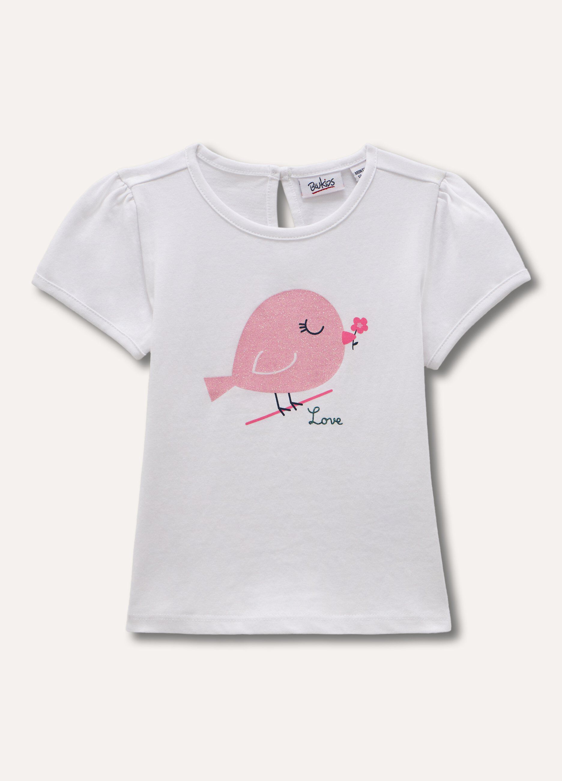 T-shirt in puro cotone con stampa neonata