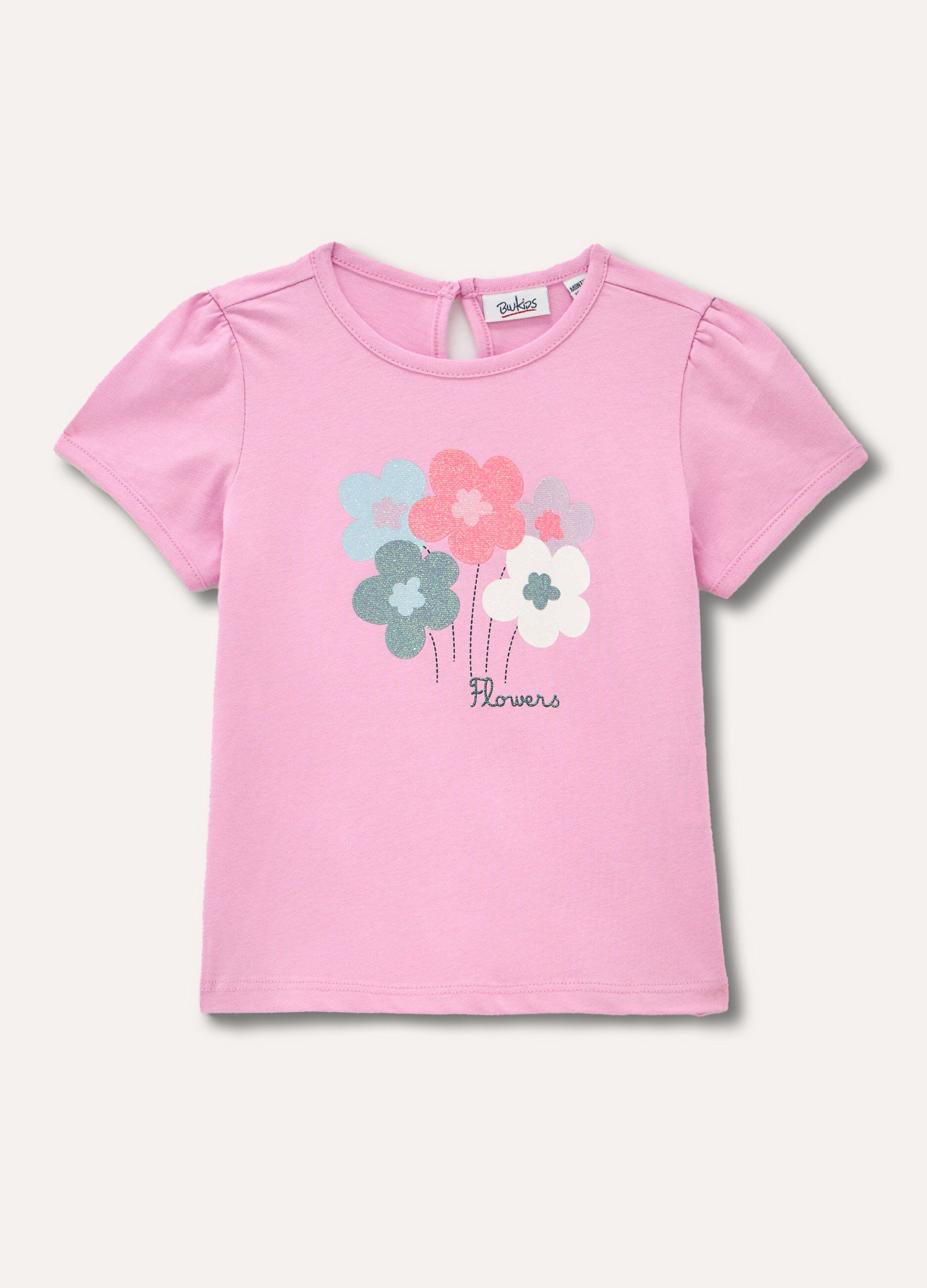 T-shirt in puro cotone con stampa neonata