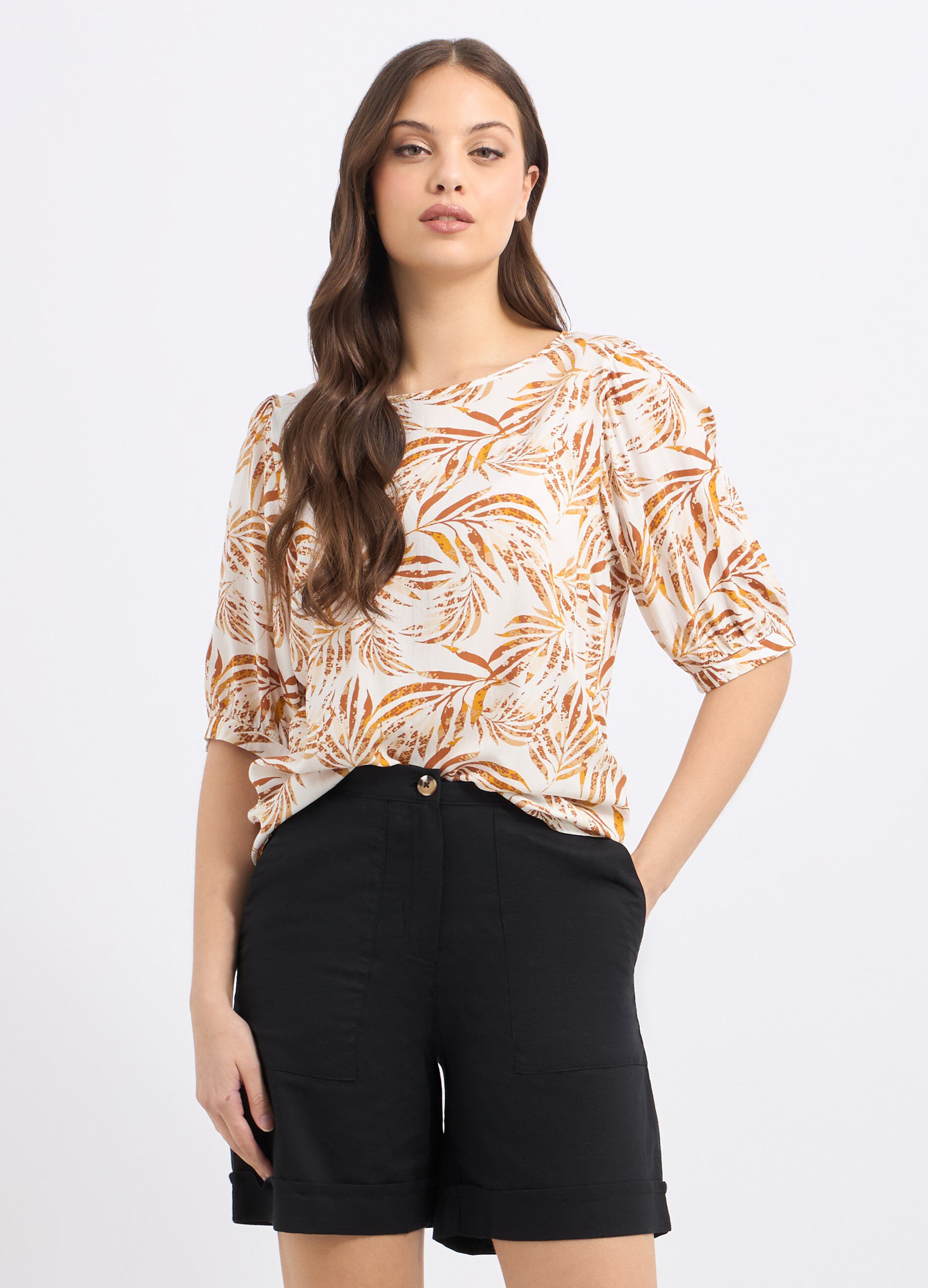 Blusa in pura viscosa con stampa donna