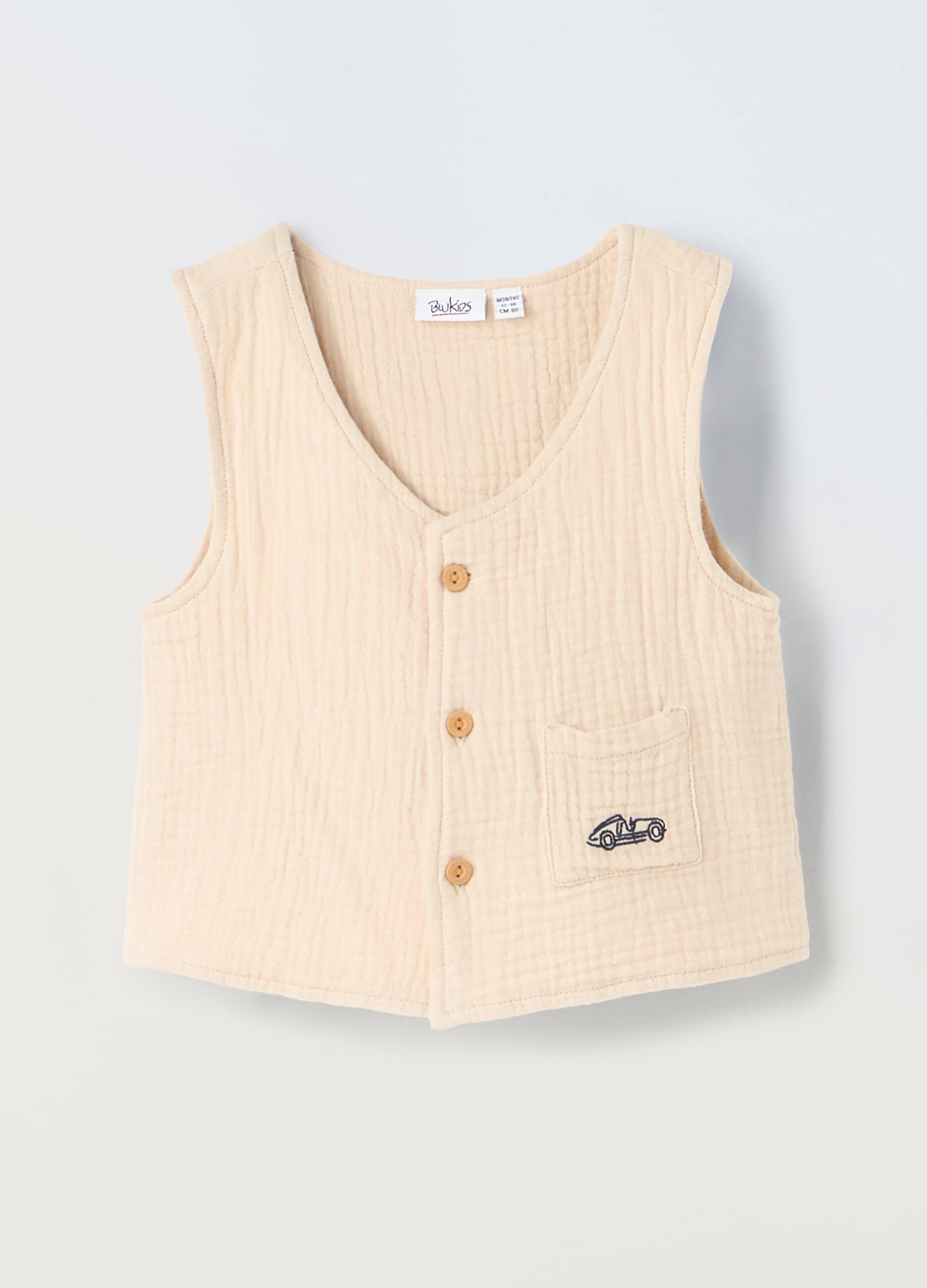 Gilet in puro cotone neonato