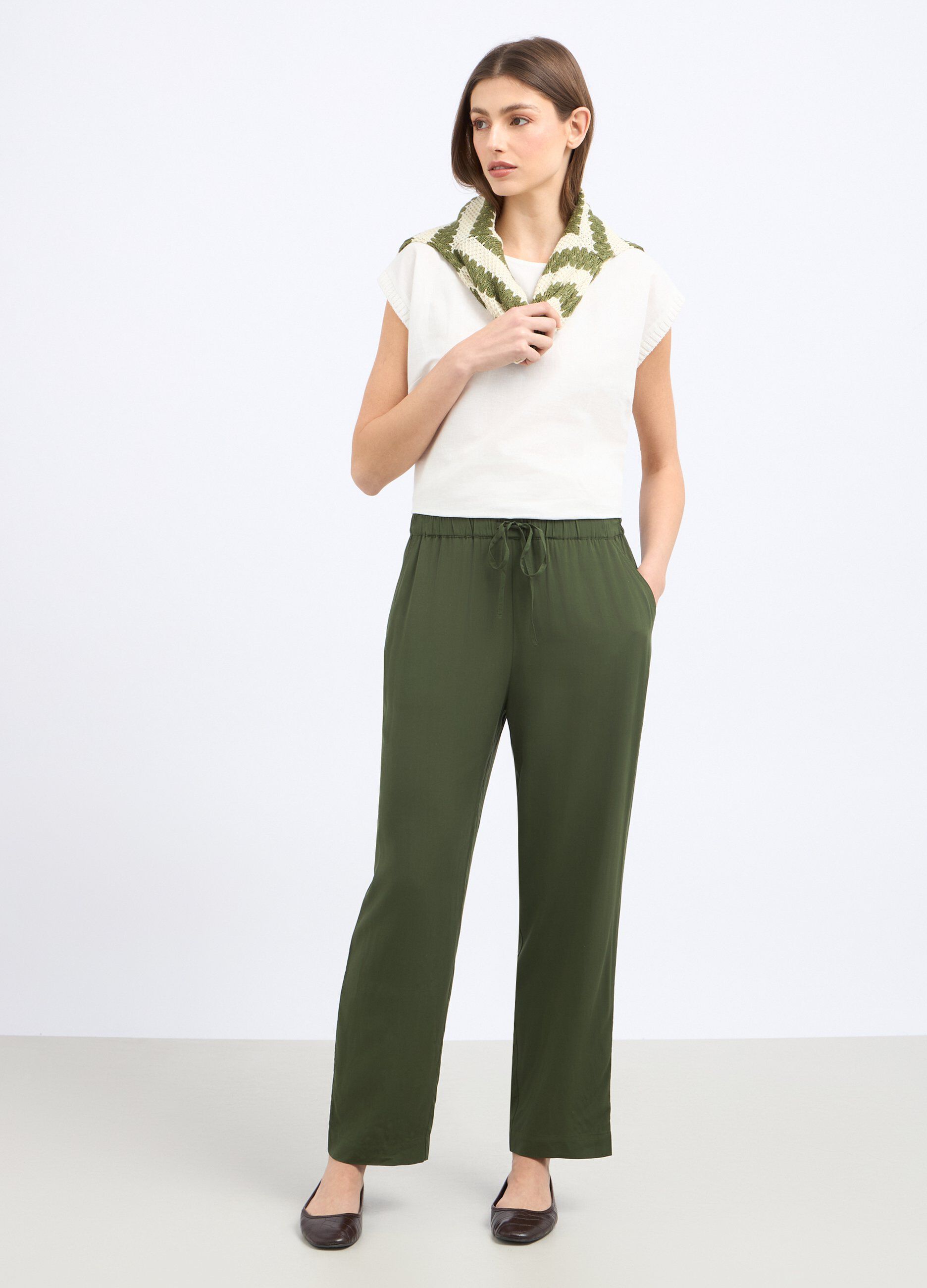 Pantaloni in pura viscosa donna