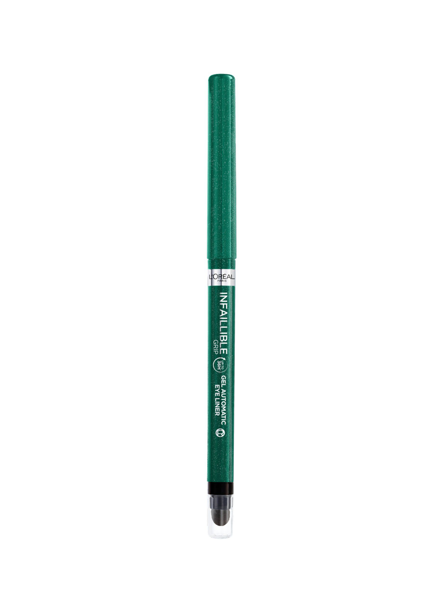 L'OrÃ©al Paris Matita Automatica in Gel Infaillible 36H Grip Liner, Tratto Sfumabile a Lunga Tenuta, Waterproof, Formula in Gel, Tonalit&agrave;: 08 Emerald Green.