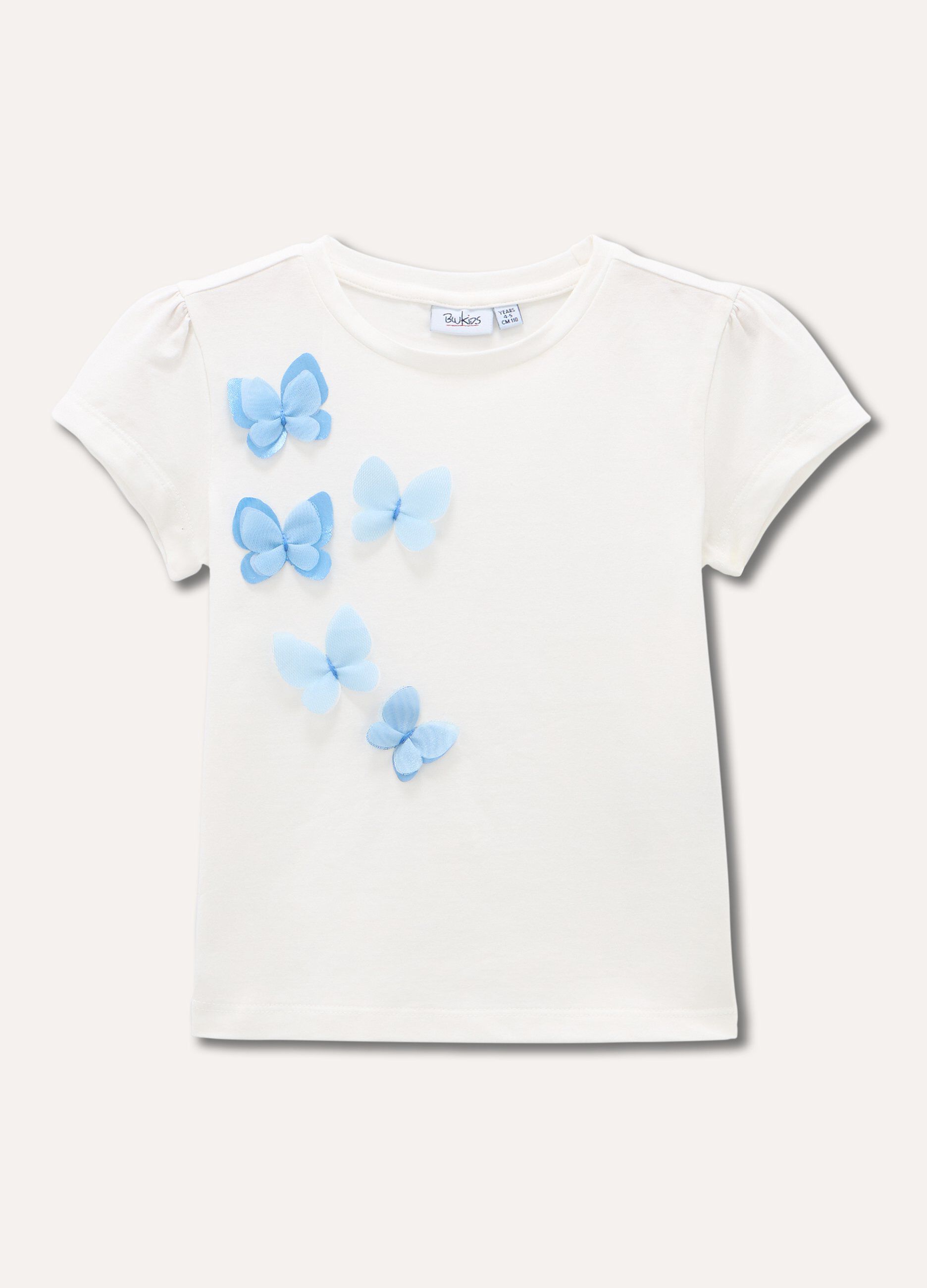 T-shirt in cotone stretch con applicazioni bambina