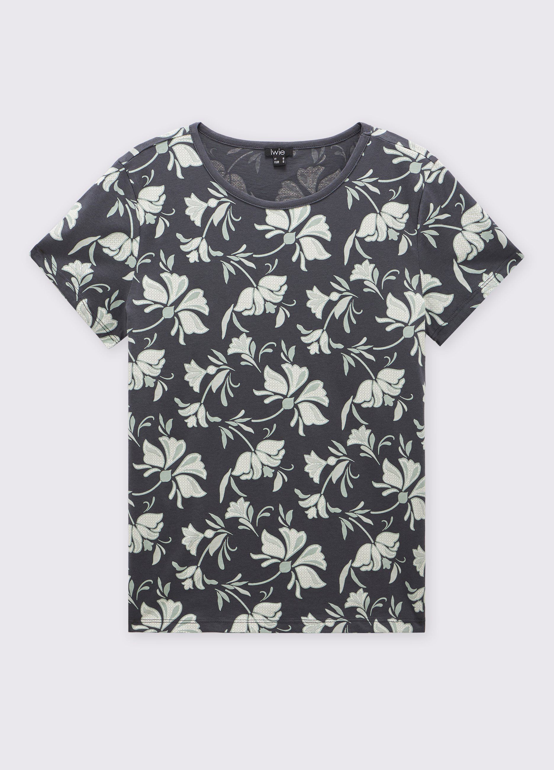 T-shirt in puro cotone con stampa donna
