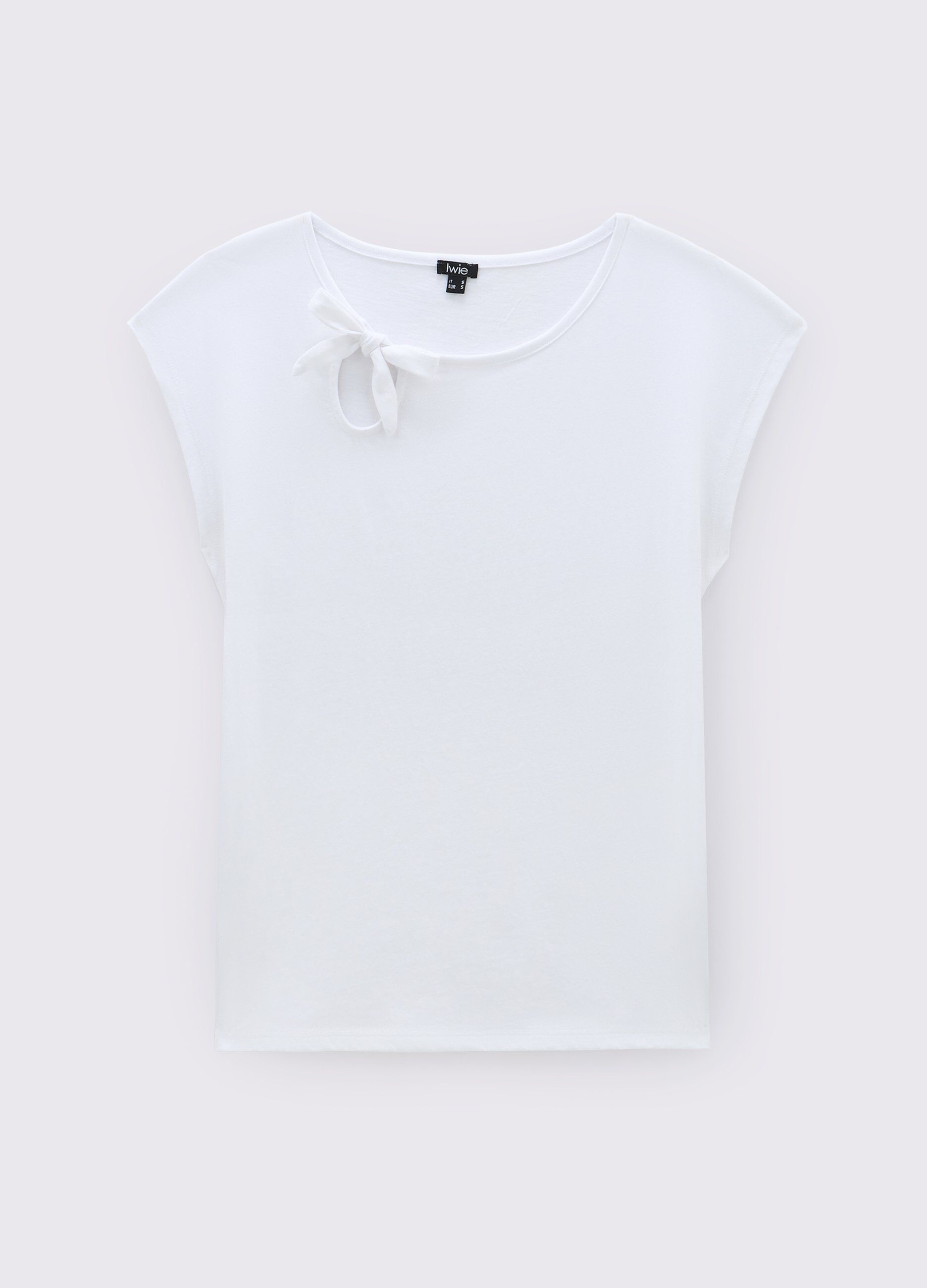 T-shirt in puro cotone con cut out donna