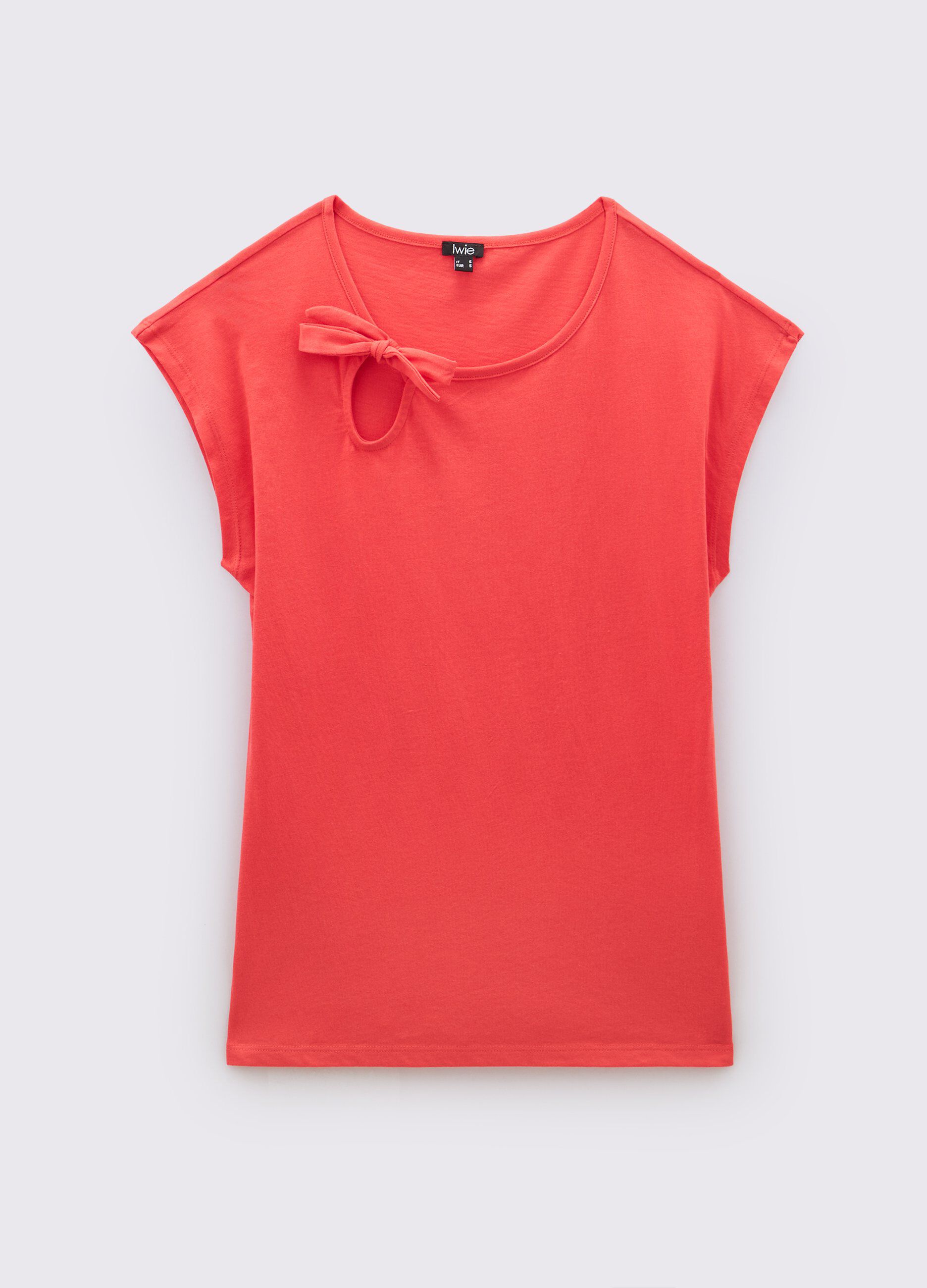 T-shirt in puro cotone con cut out donna
