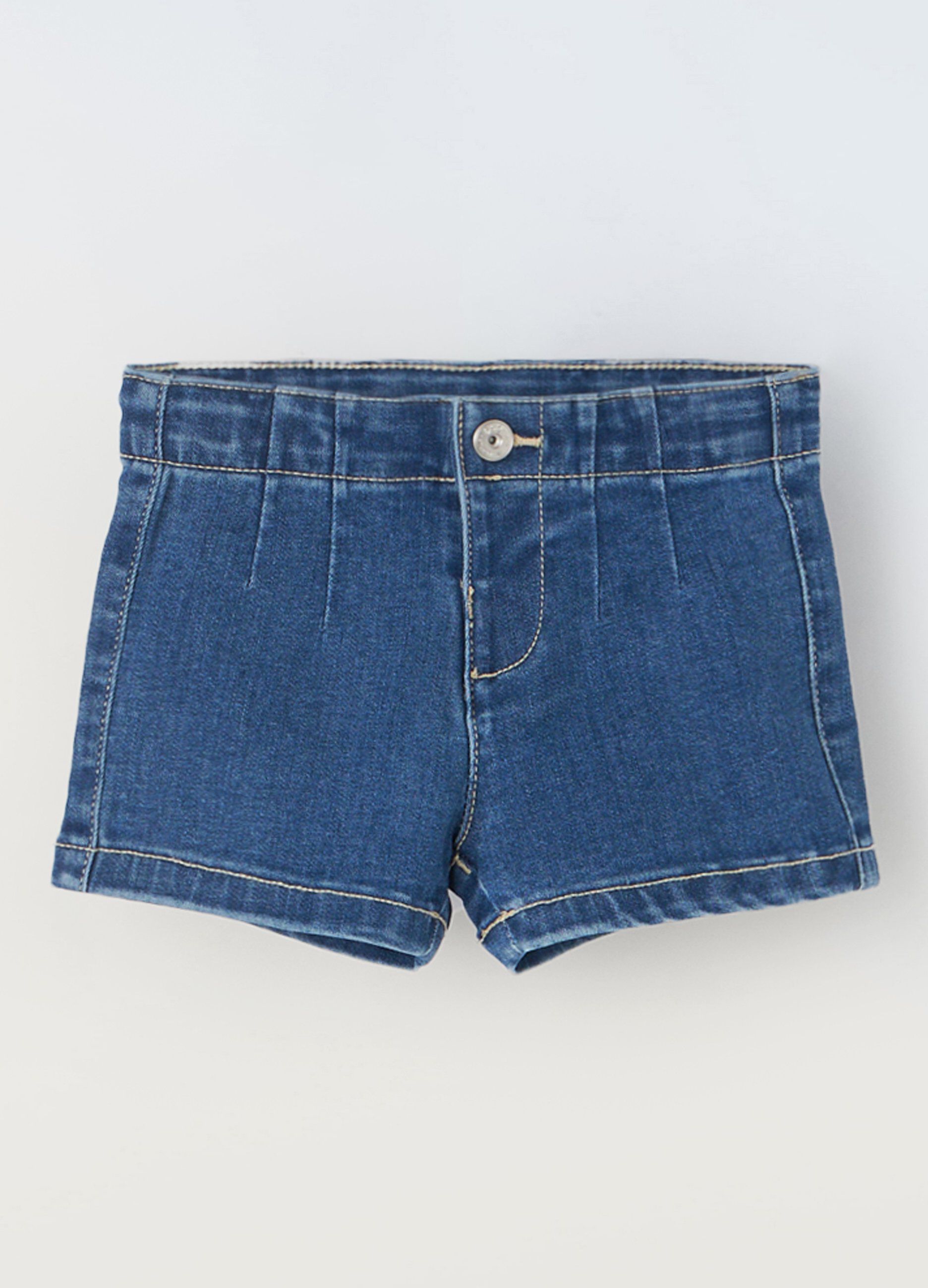 Shorts in denim di misto cotone neonata