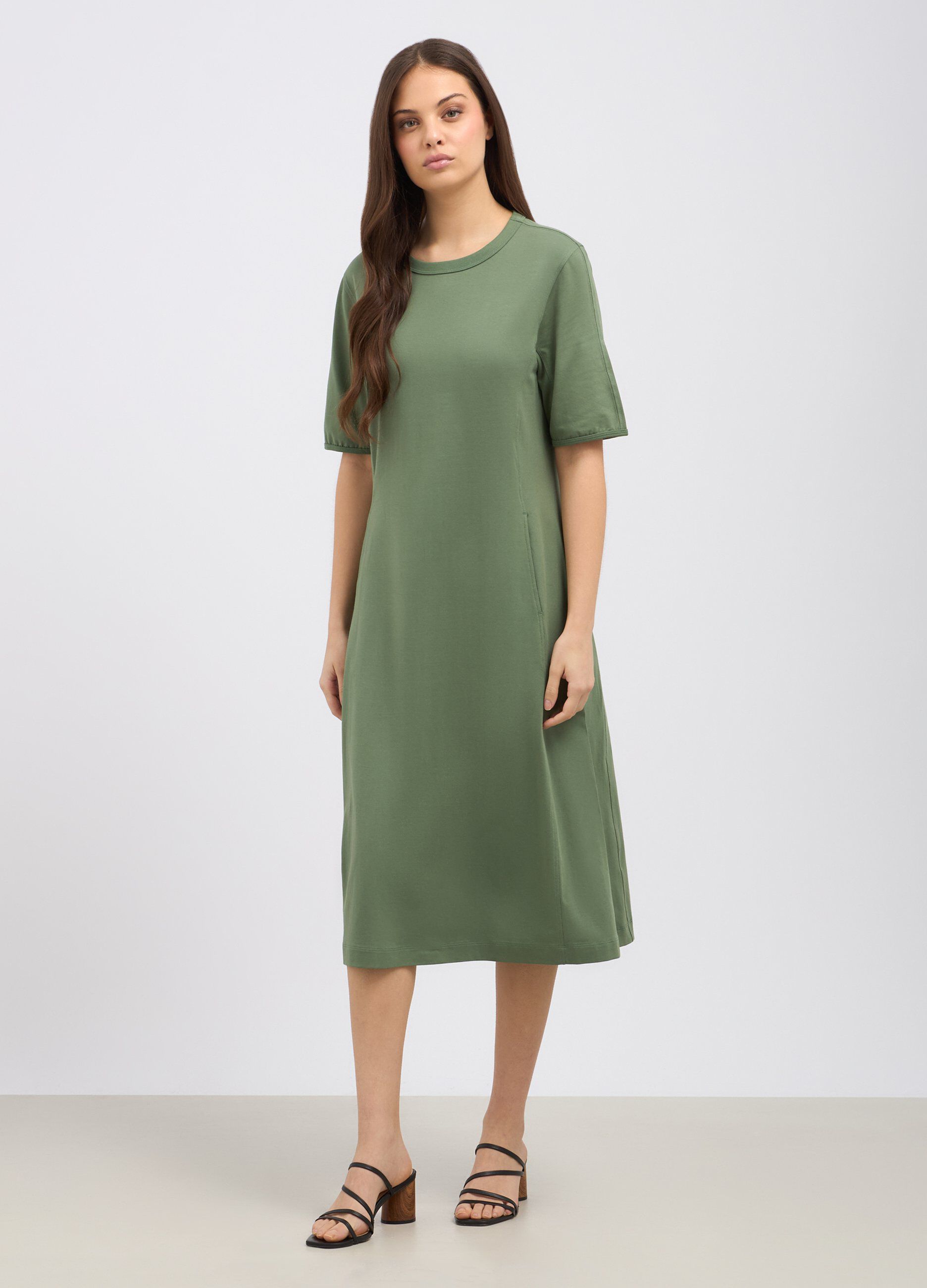 Abito lungo in cotone stretch donna