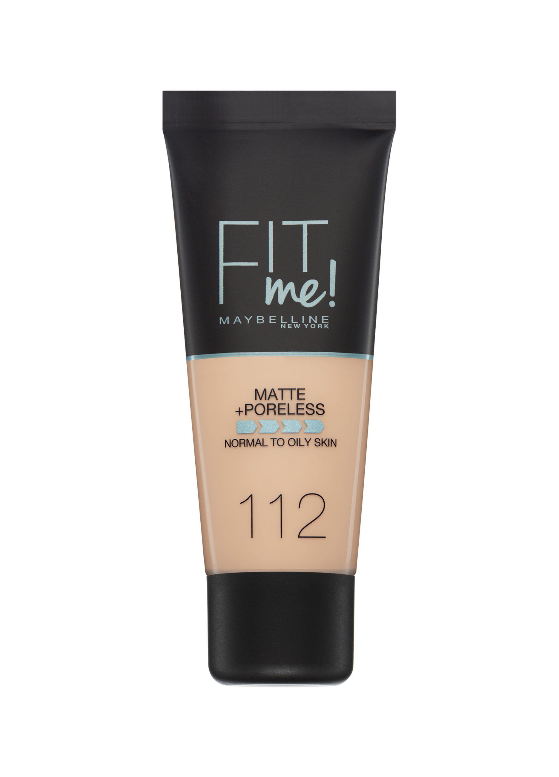 Maybelline New York Fondotinta Fit Me Matte&Poreless, Finish Opacizzante e Fissante, Tonalit&agrave;: 112 Soft Beige.