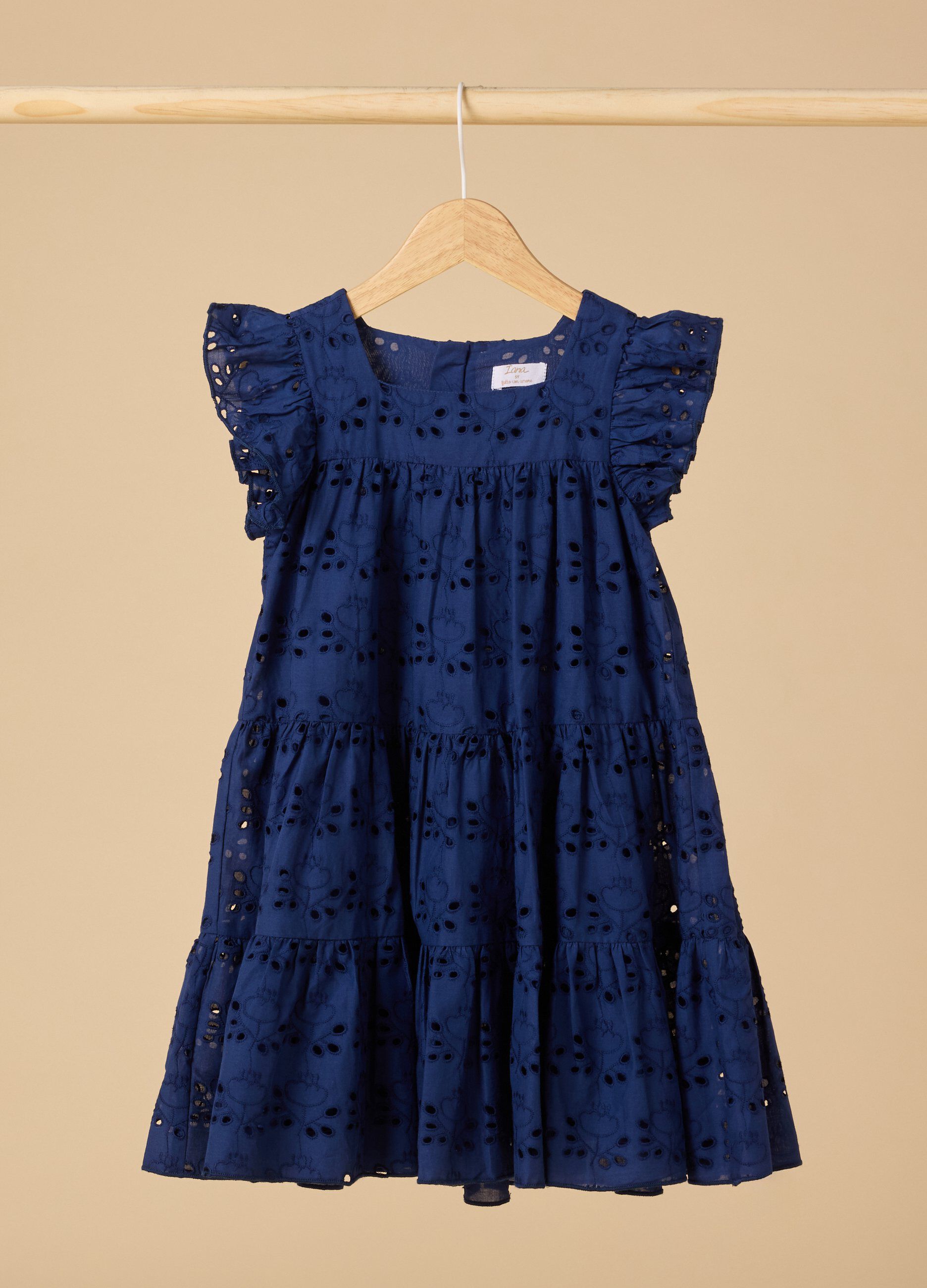 Vestito a balze IANA in puro cotone Sangallo bambina