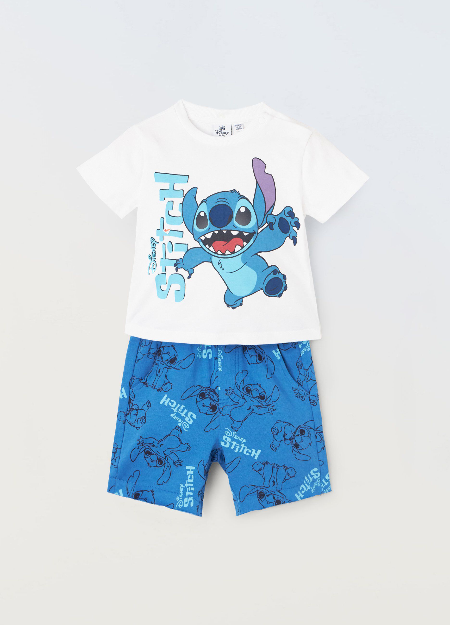 Jogging set corto in puro cotone neonato