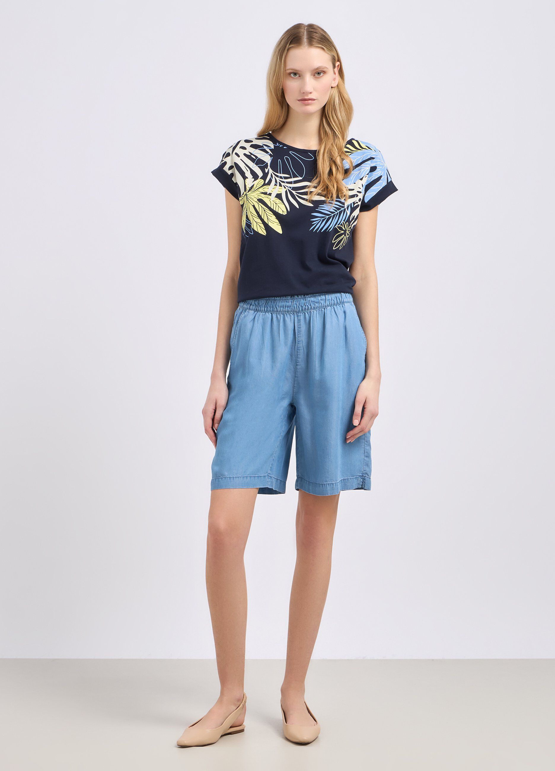Bermuda in denim di lyocell donna