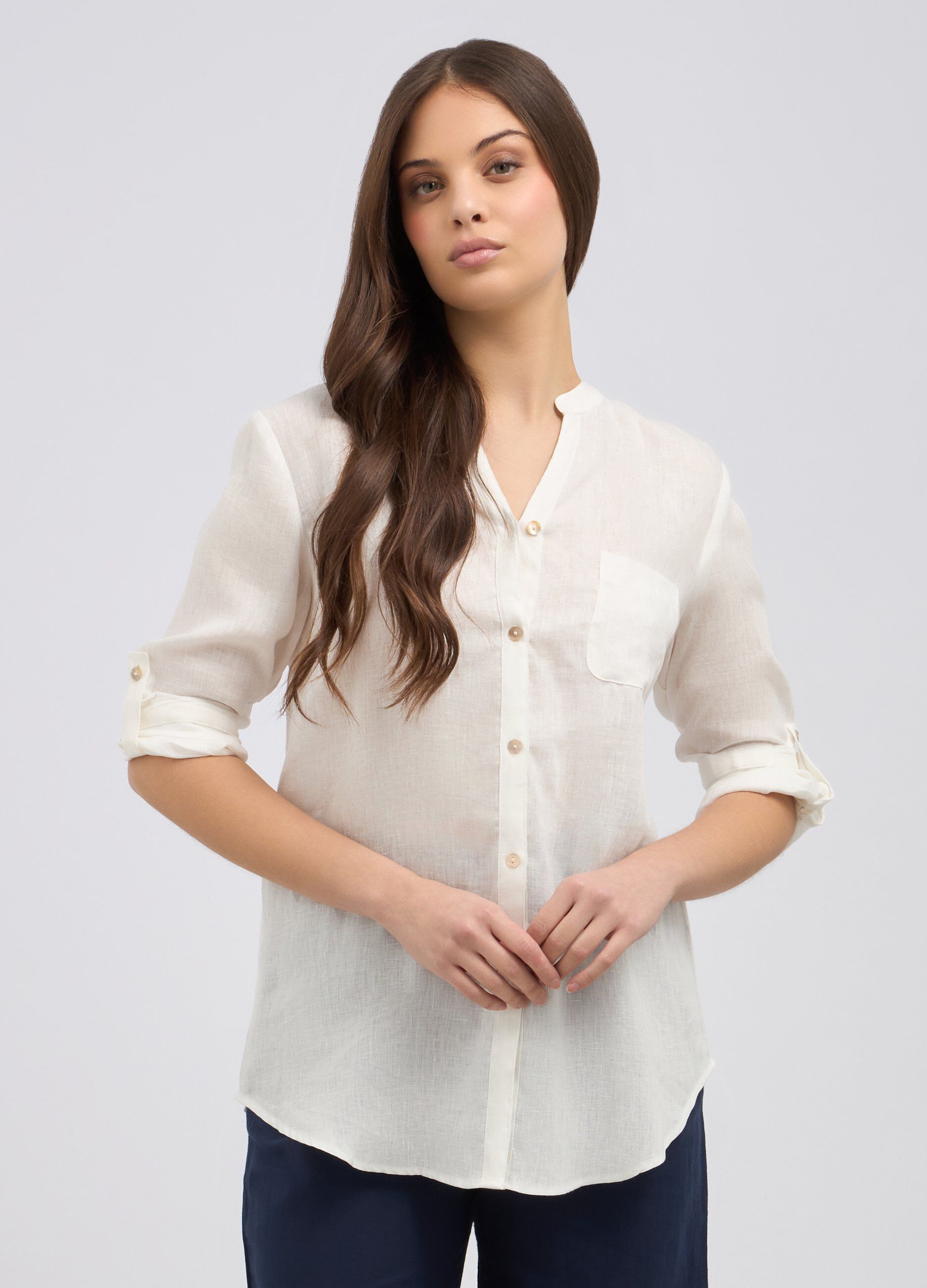 Camicia in puro lino donna