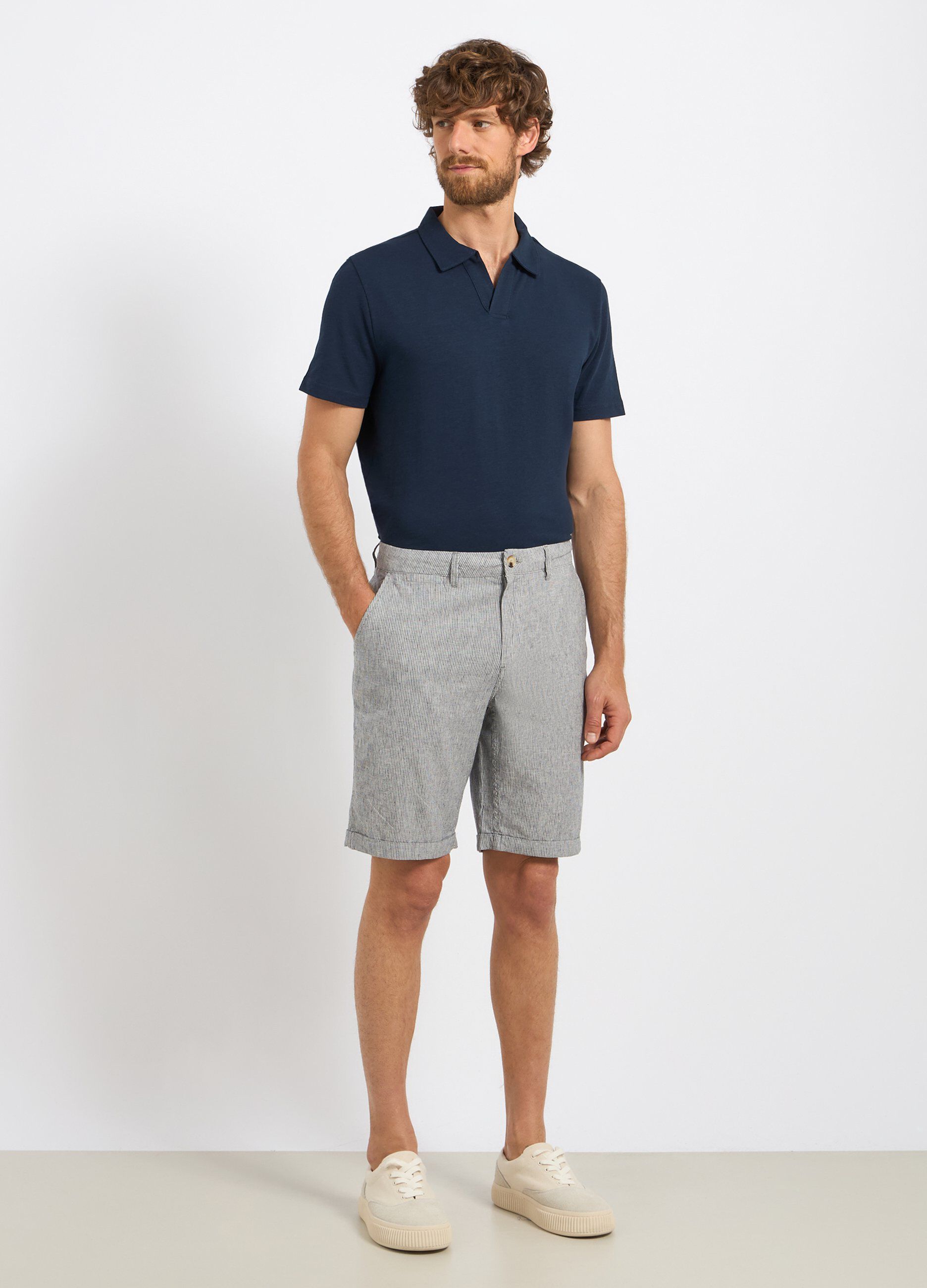 Bermuda in misto lino uomo