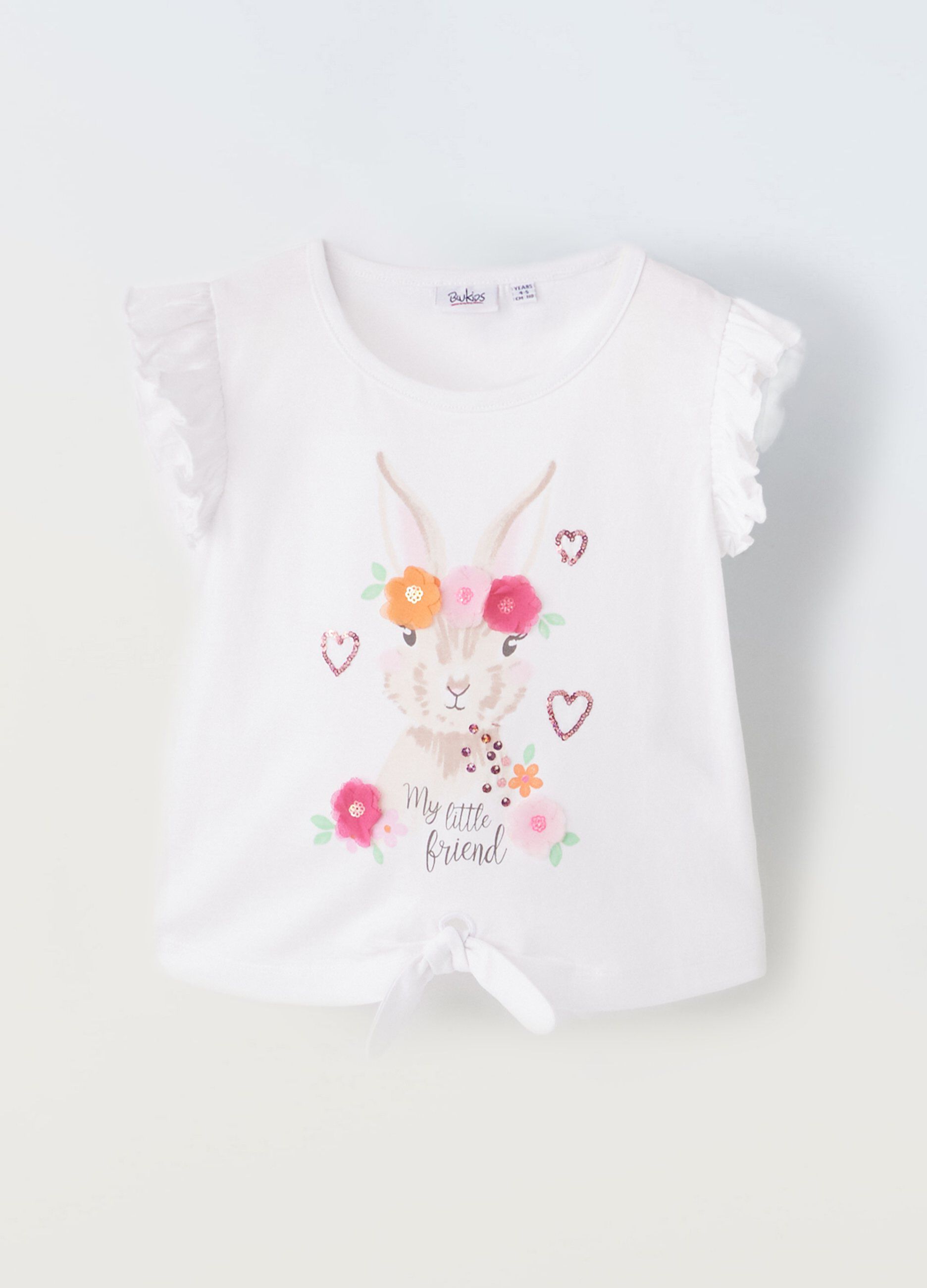 T-shirt con maniche ad aletta bambina