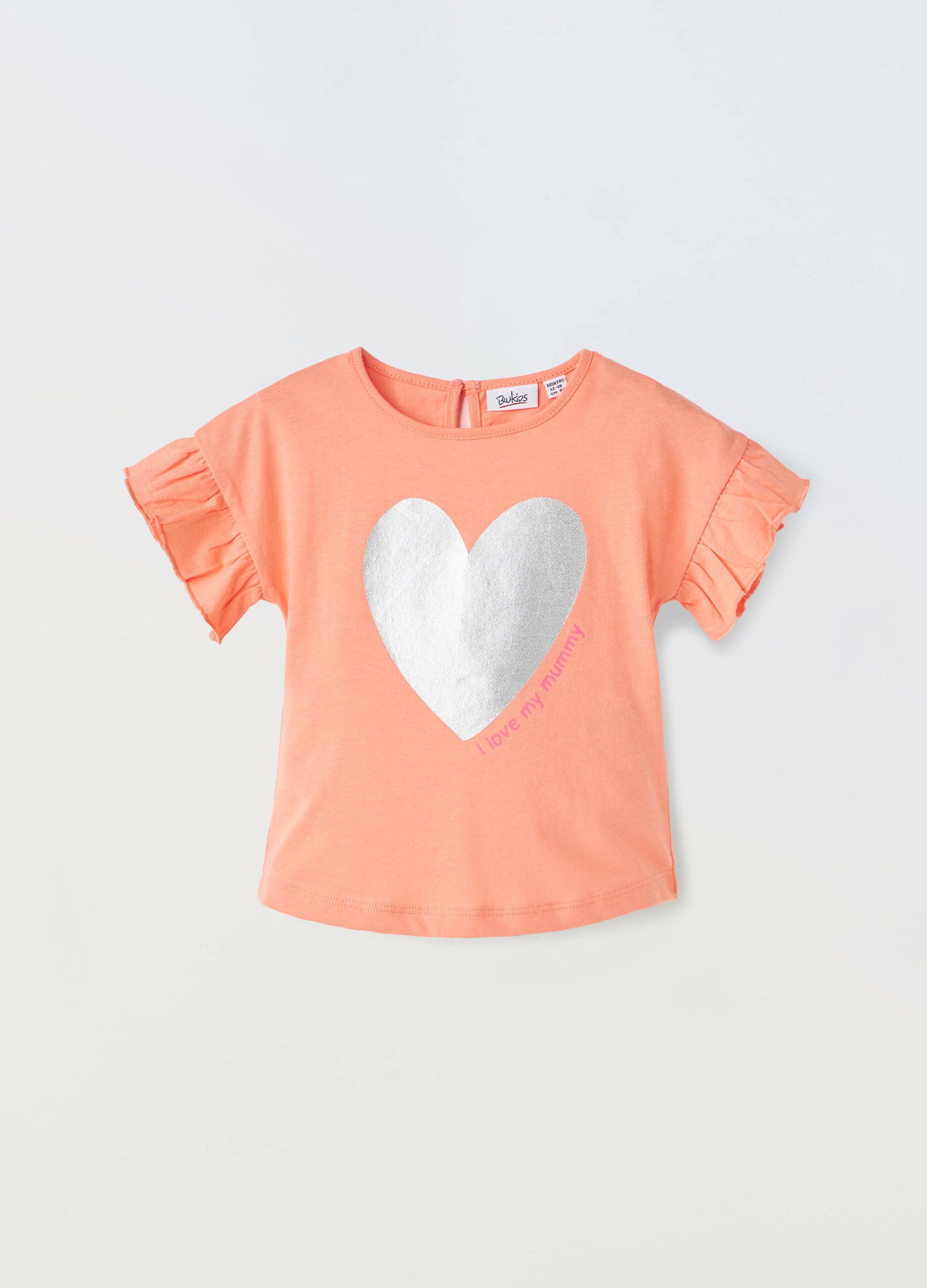 T-shirt in puro cotone con stampa neonata