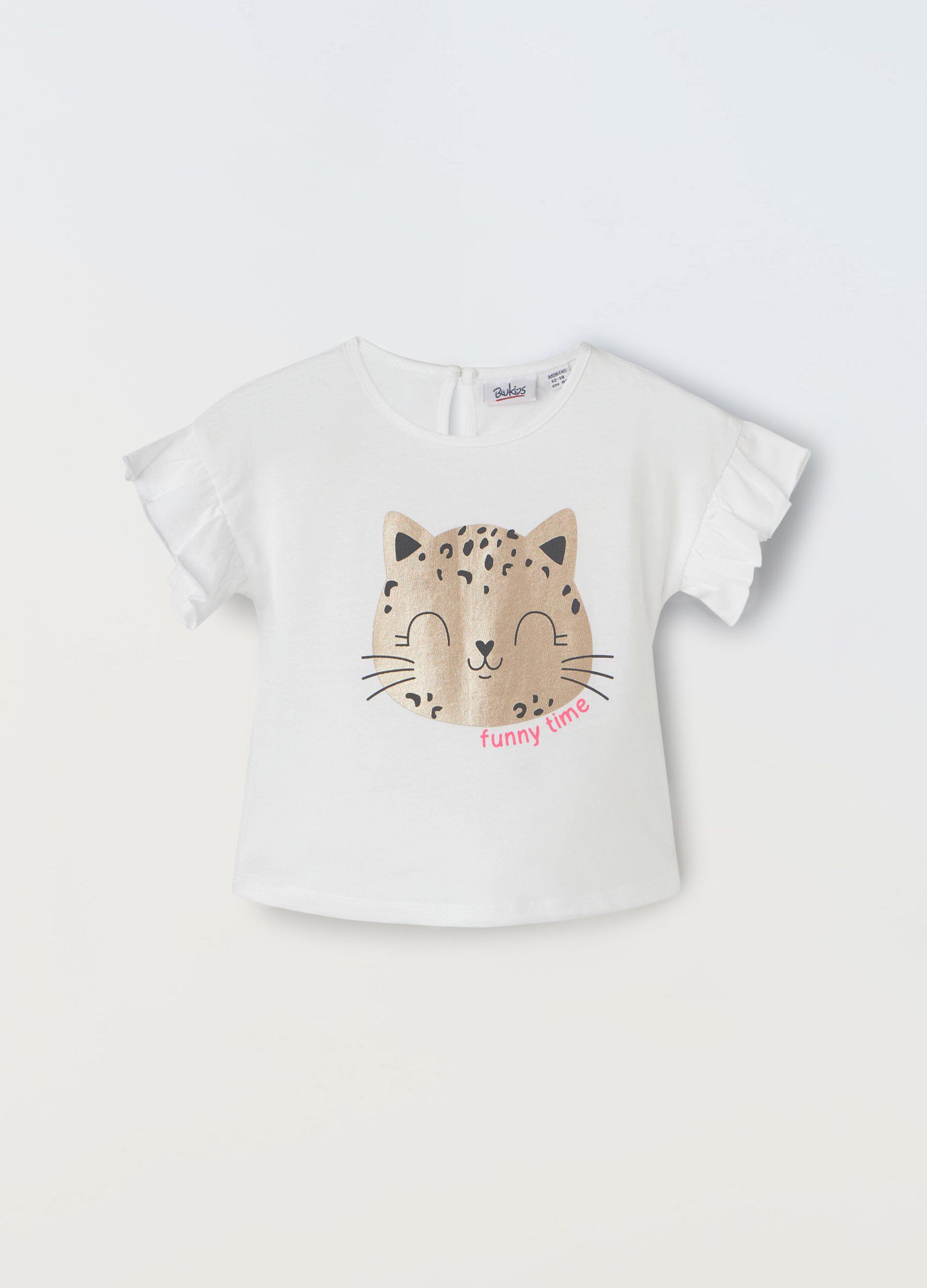 T-shirt in puro cotone con stampa neonata