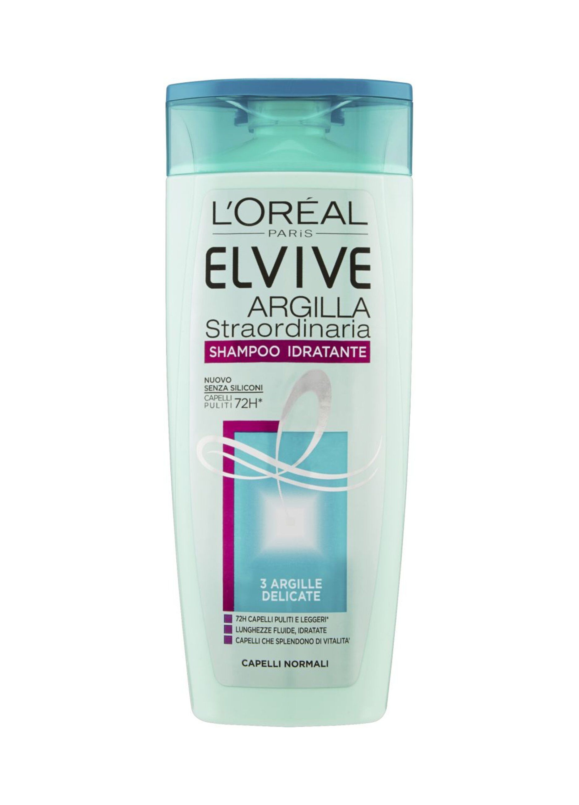 L'OrÃ©al Paris Shampoo Elvive Argilla Straordinaria, Azione Purificante e Districante, 250 ml.