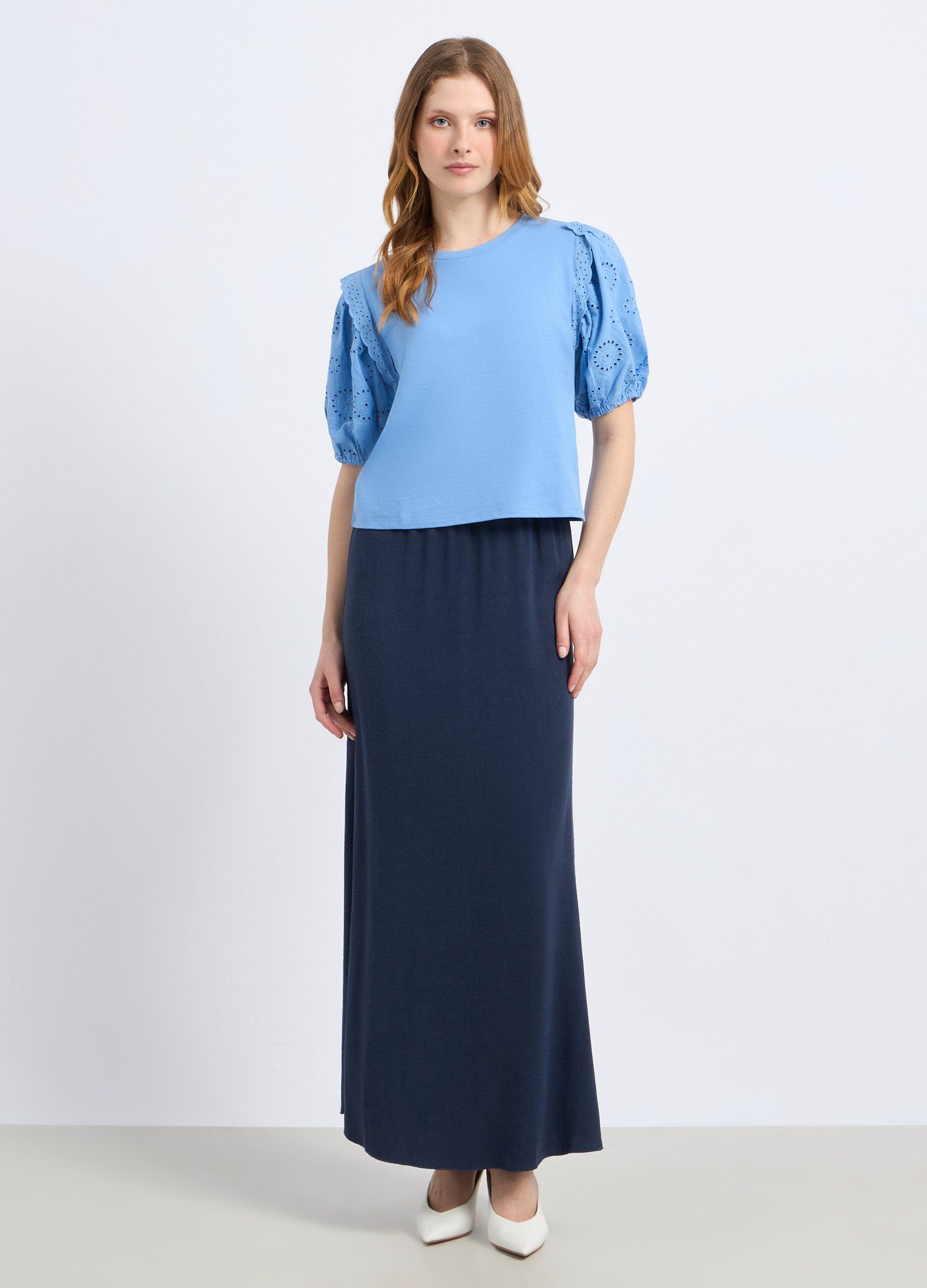Gonna lunga in misto lino donna