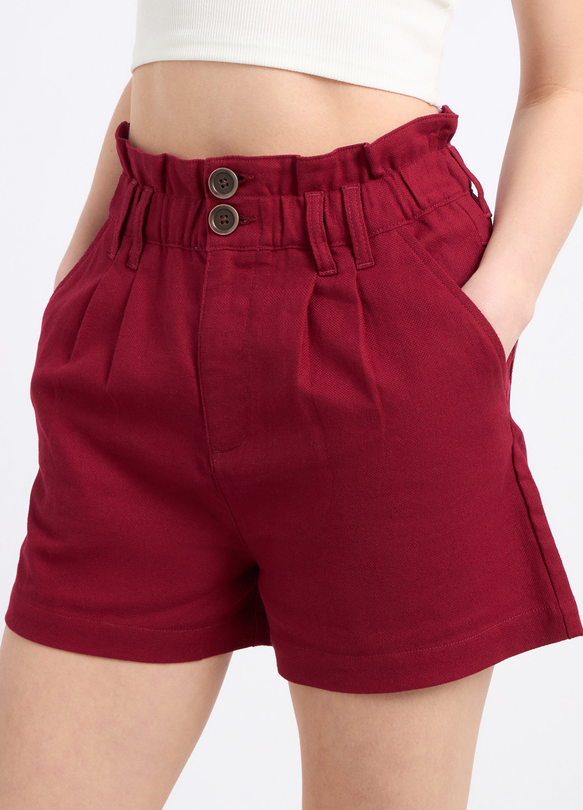 Shorts paperbag in misto lino donna 4 Shorts paperbag in misto lino donna