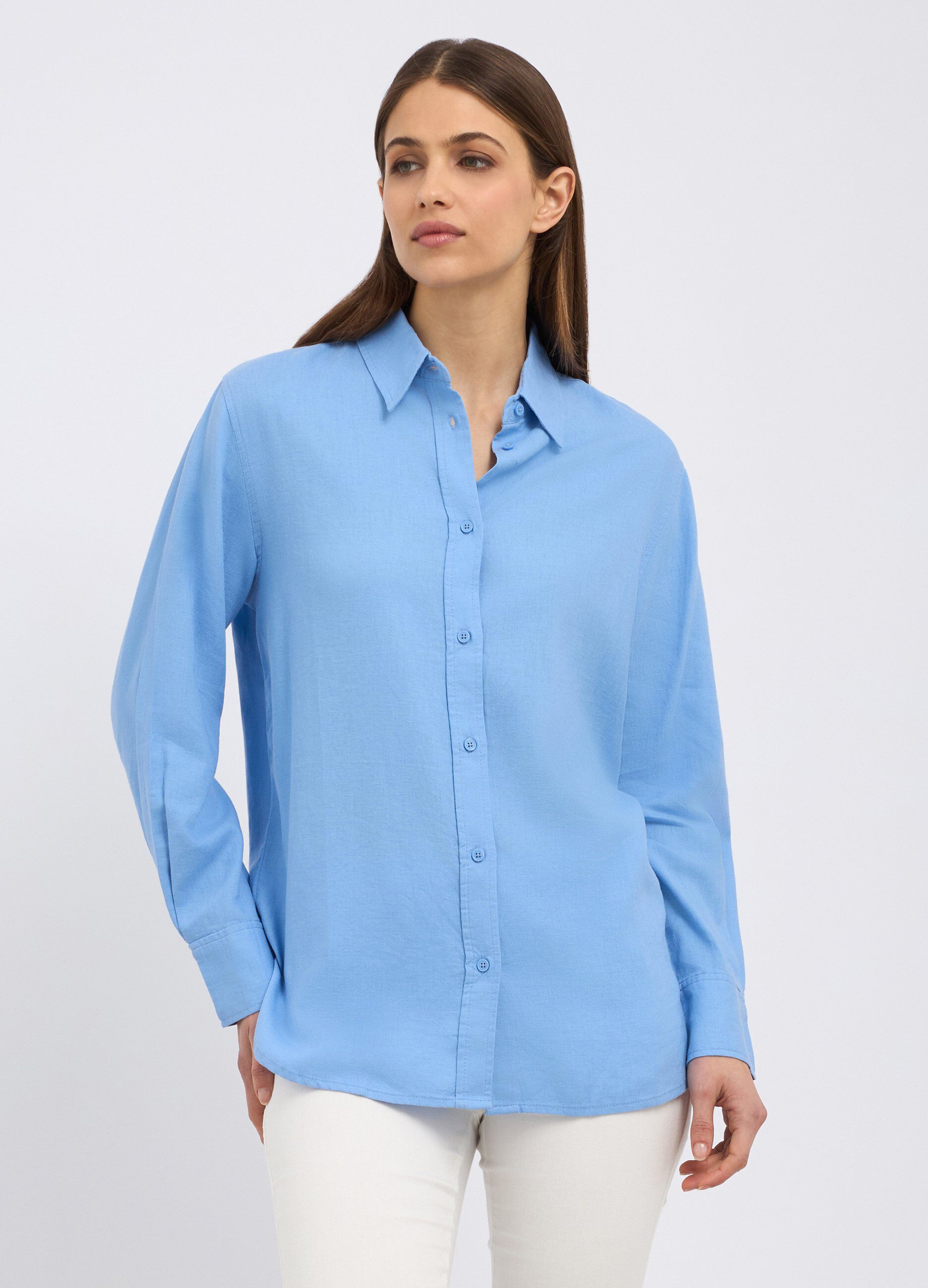 Camicia in misto lino donna