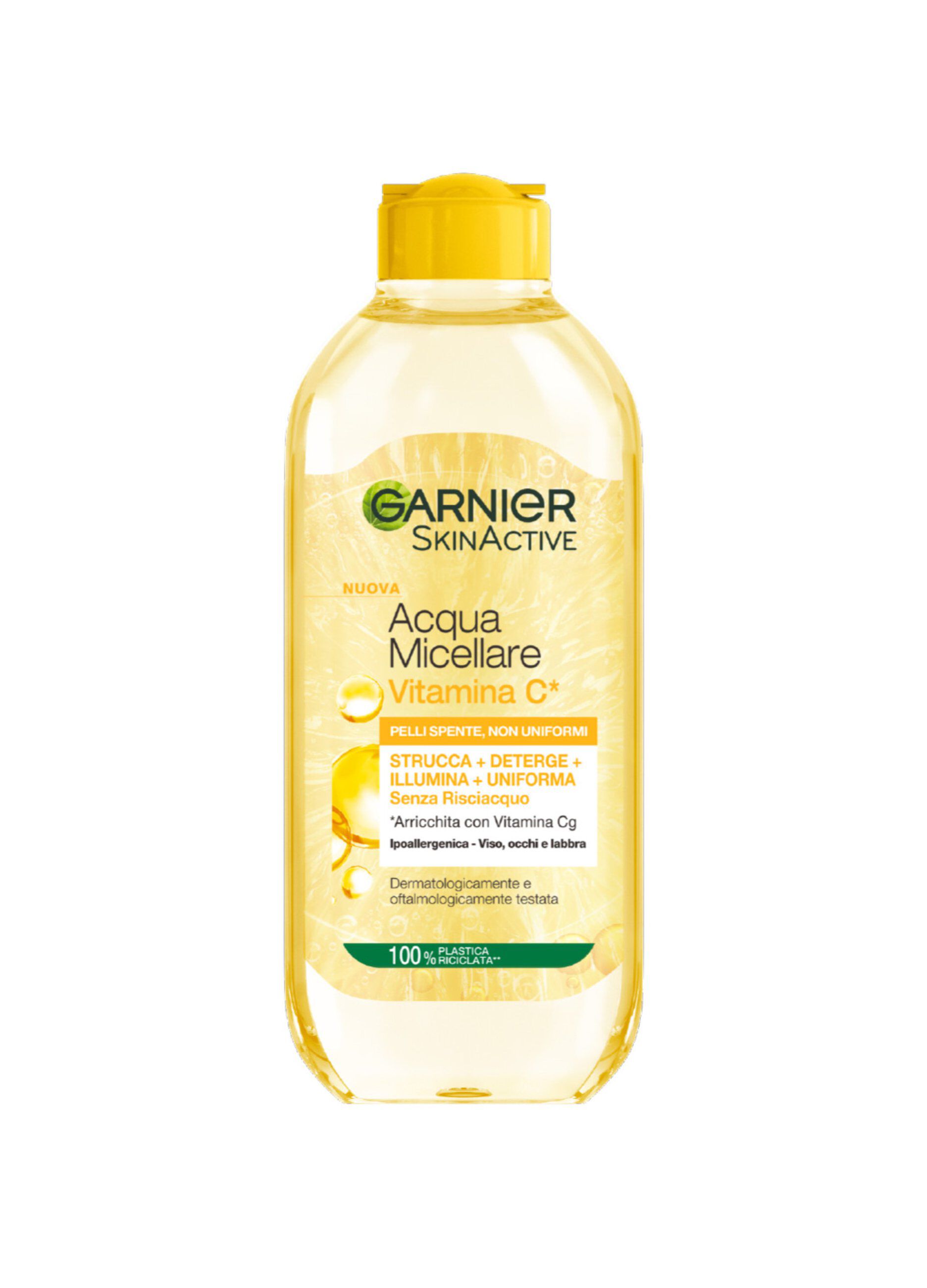 Garnier SkinActive, Acqua Micellare Tutto in 1, Vitamina C, Pelli Spente e Non Uniformi, 400 ml.