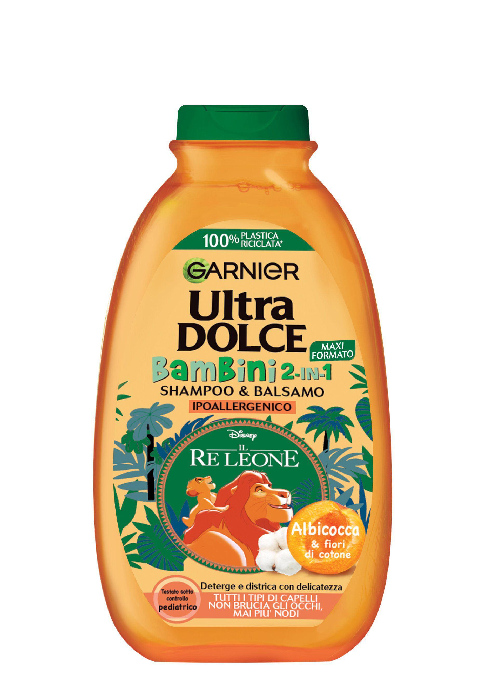 Garnier Shampoo Bambini e Bambine Ultra Dolce Bambini Albicocca 2in1, Shampoo Delicato Ideale per i Bambini, 300 ml.