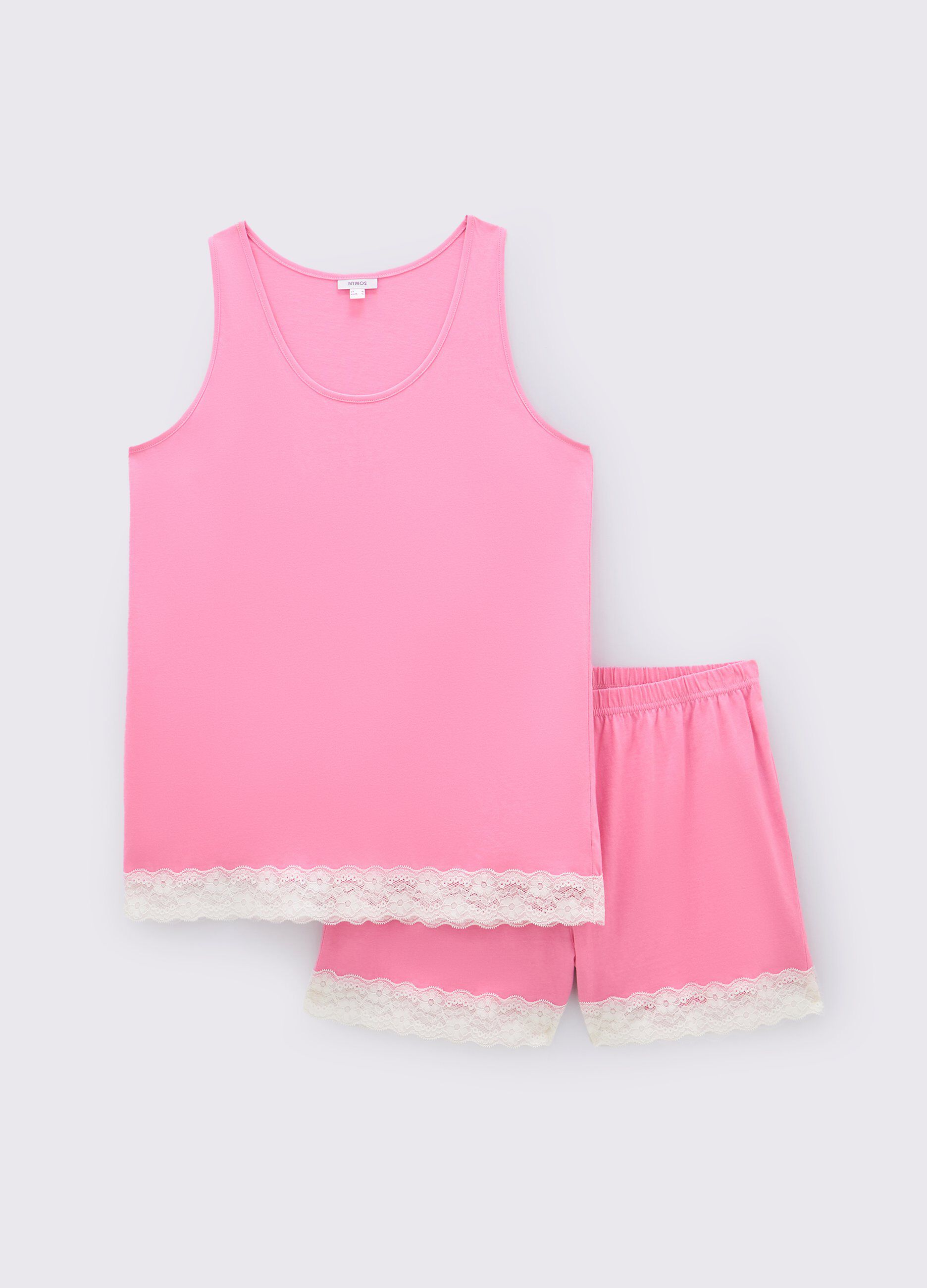 Set pigiama corto in puro cotone donna