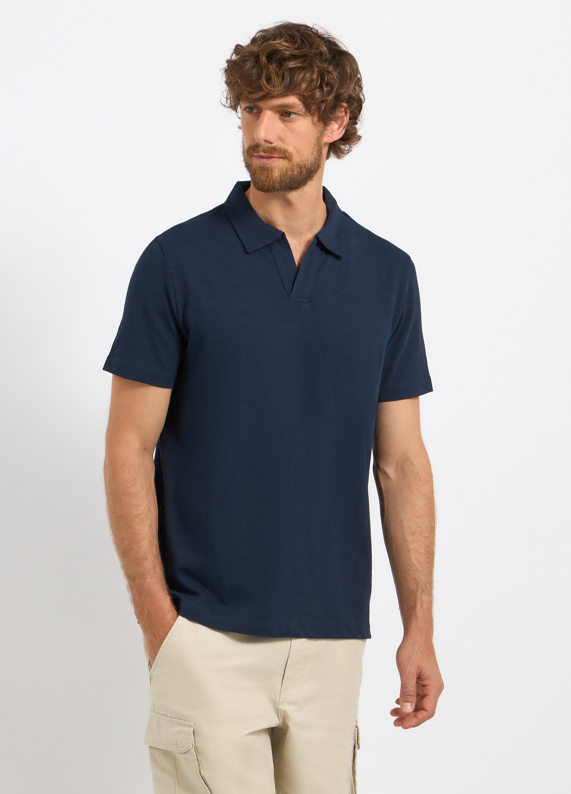 Polo in puro cotone slub uomo