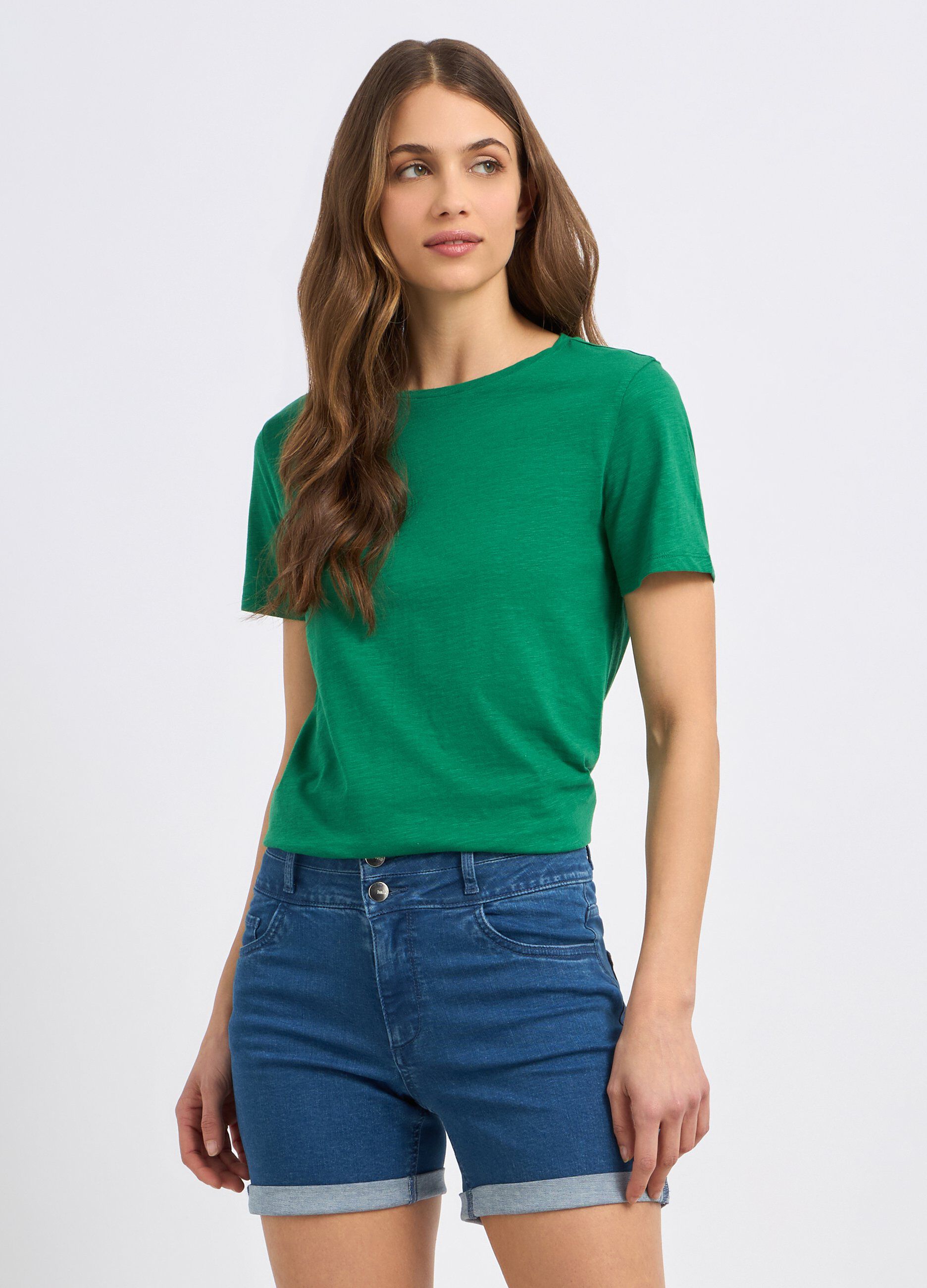 T-shirt in puro cotone con cut out donna
