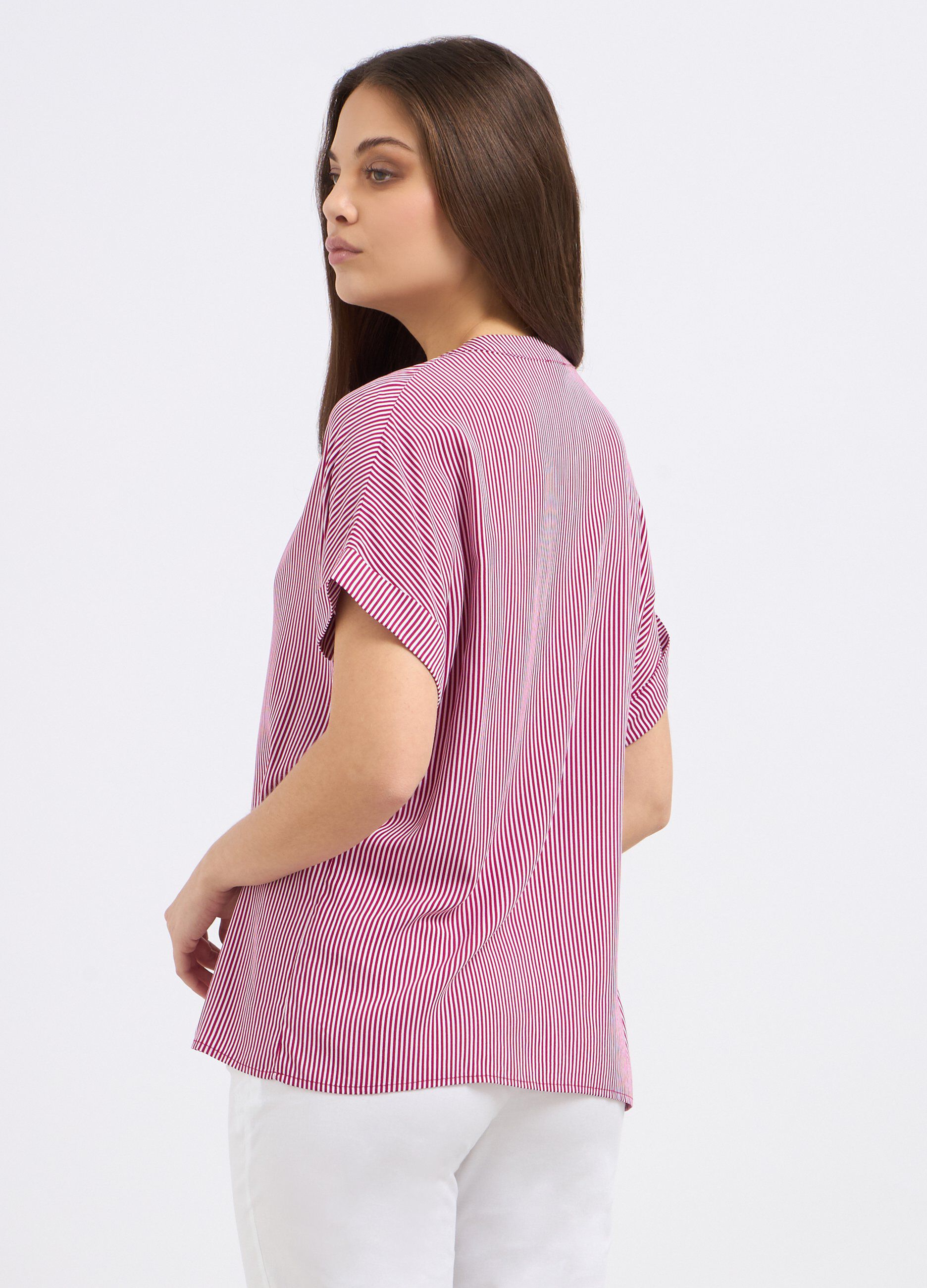 Blusa in pura viscosa a righe donna 3 Blusa in pura viscosa a righe donna