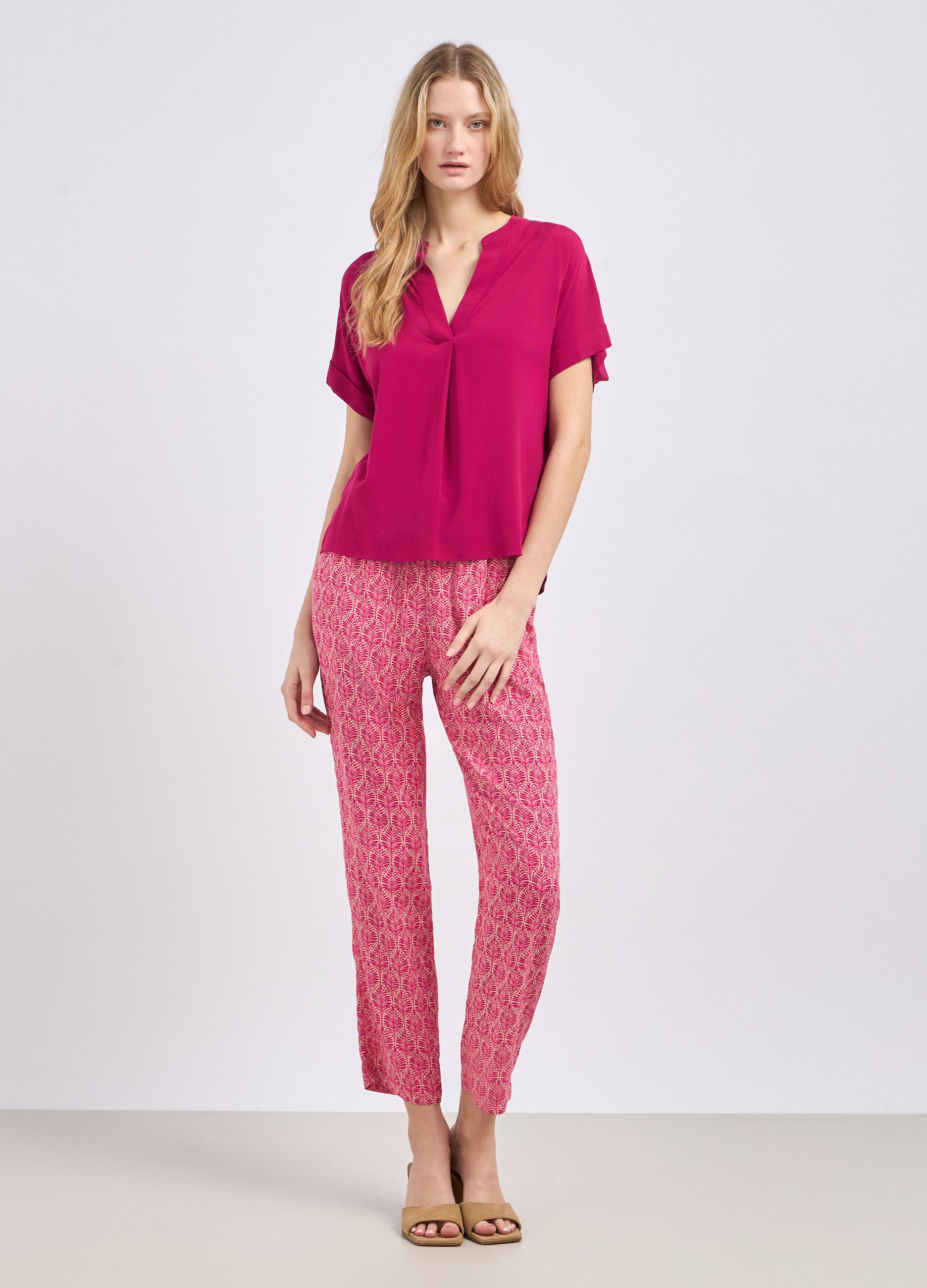 Pantaloni in pura viscosa donna