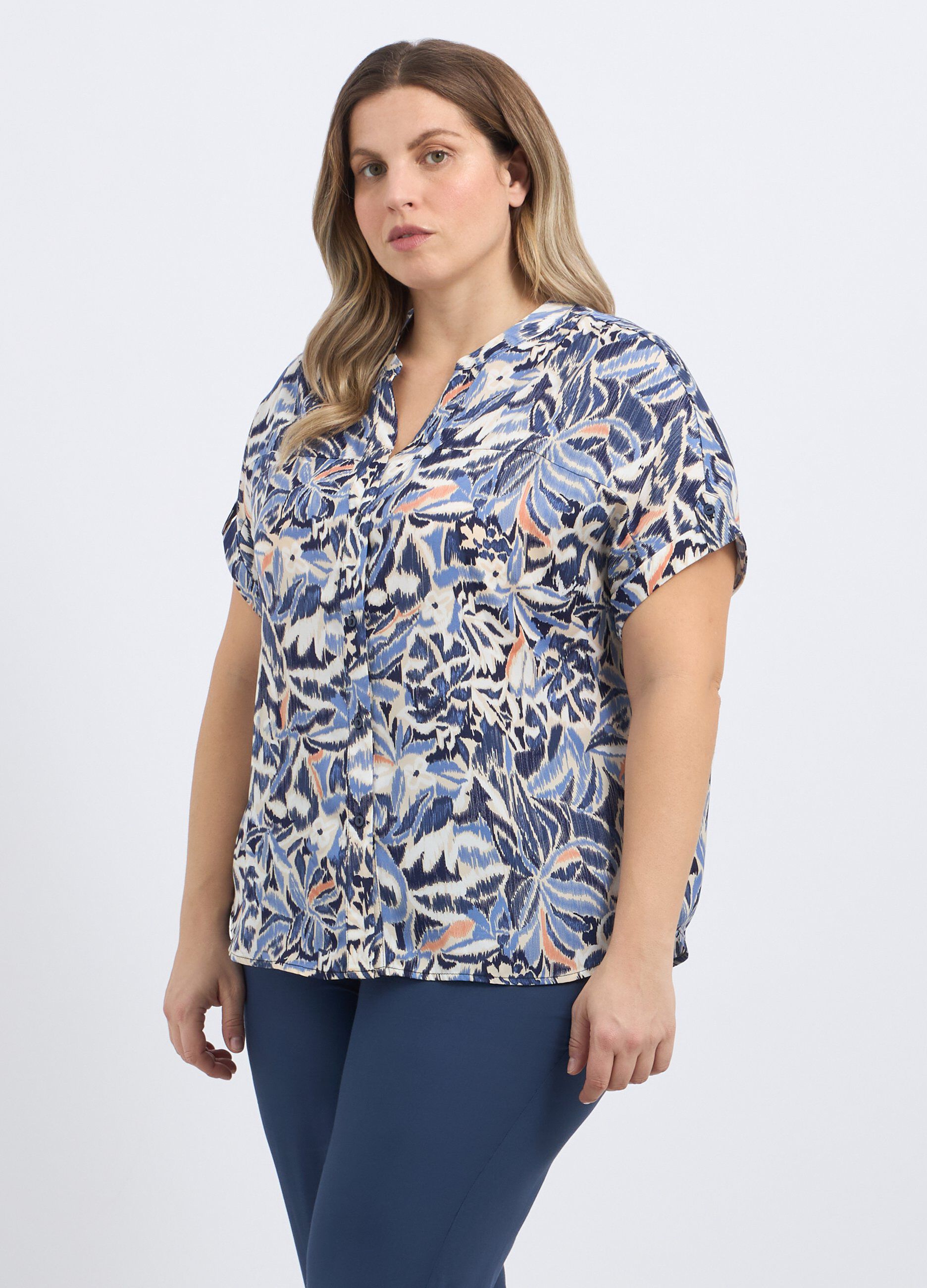 Camicia con stampa donna curvy