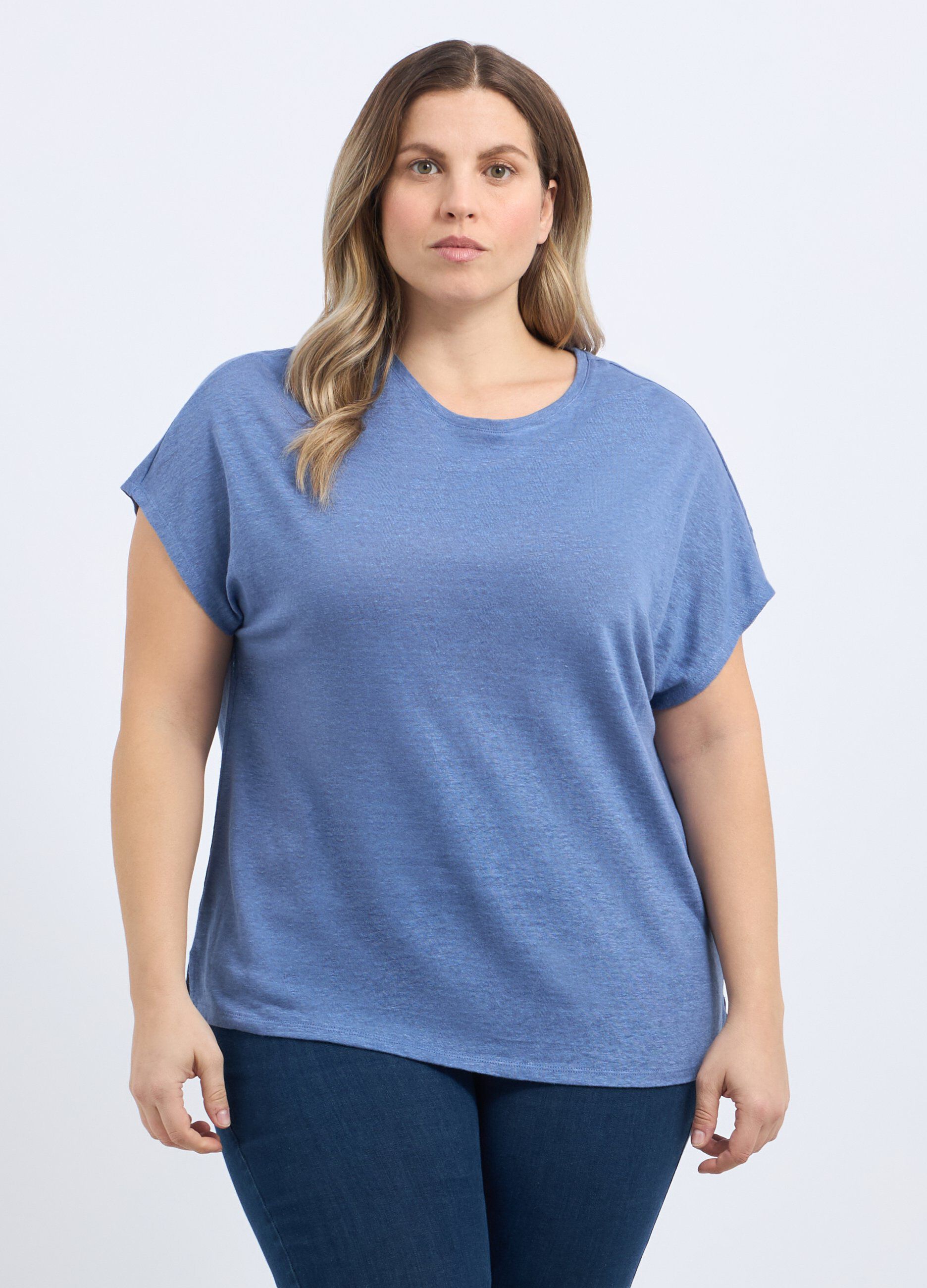 T-shirt in puro lino donna curvy