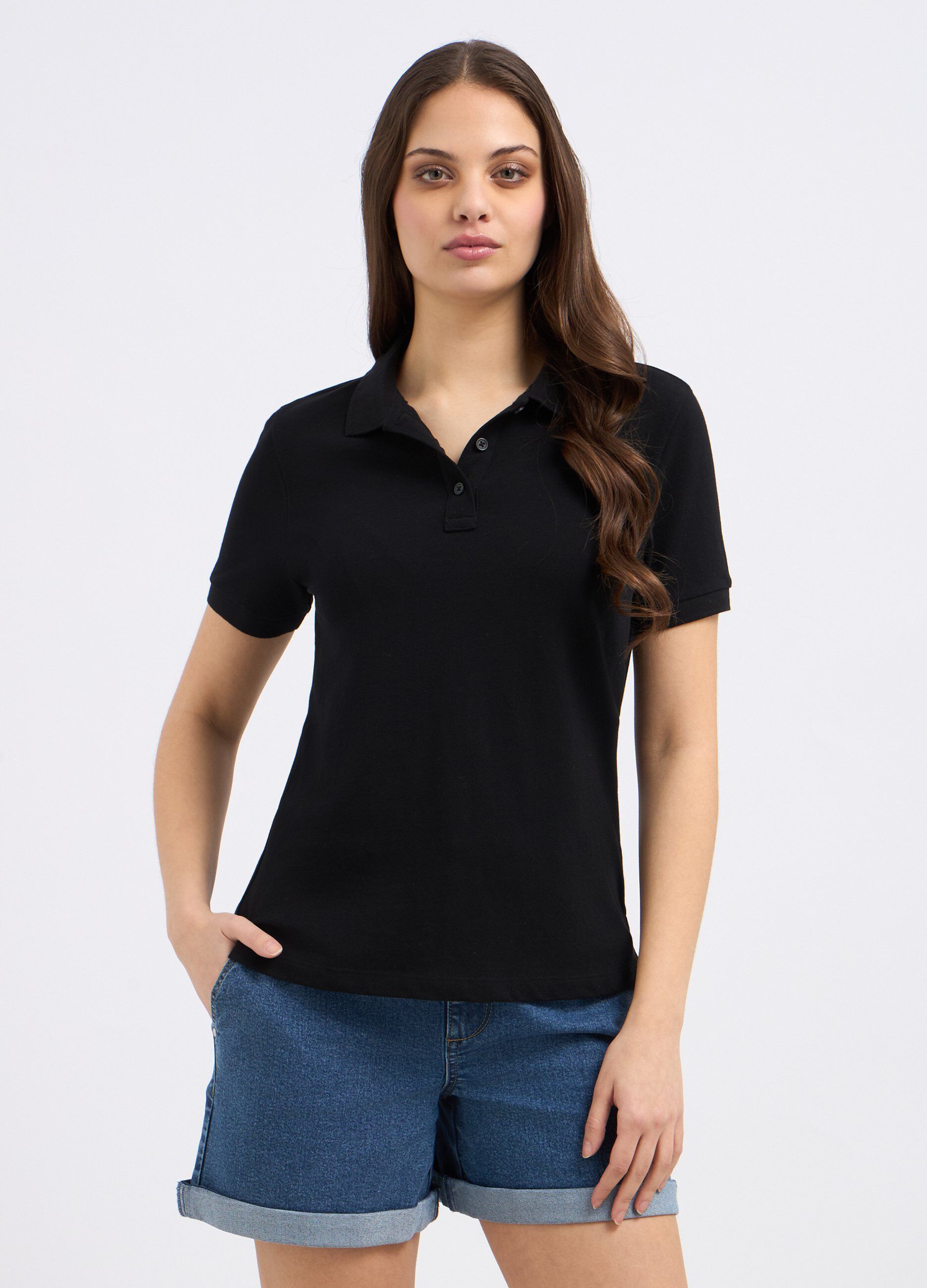 Polo in puro cotone piquet donna