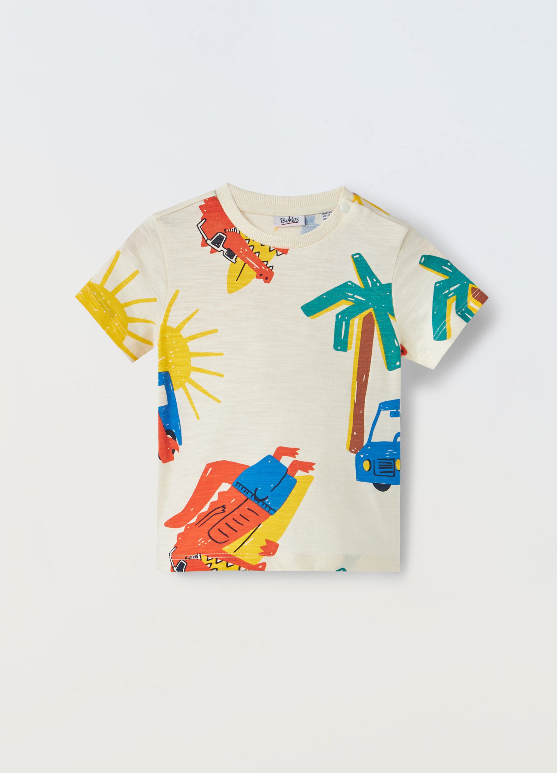 T-shirt in puro cotone con stampa neonato