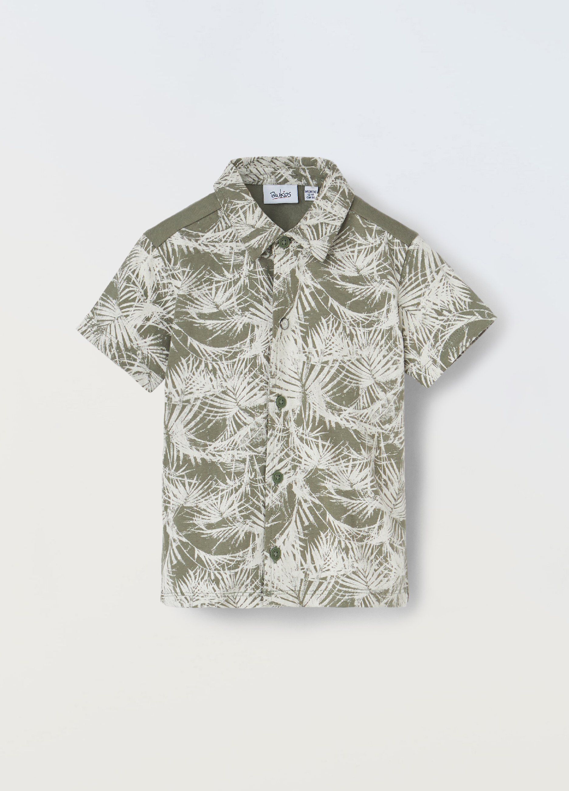 Camicia in puro cotone con stampa neonato