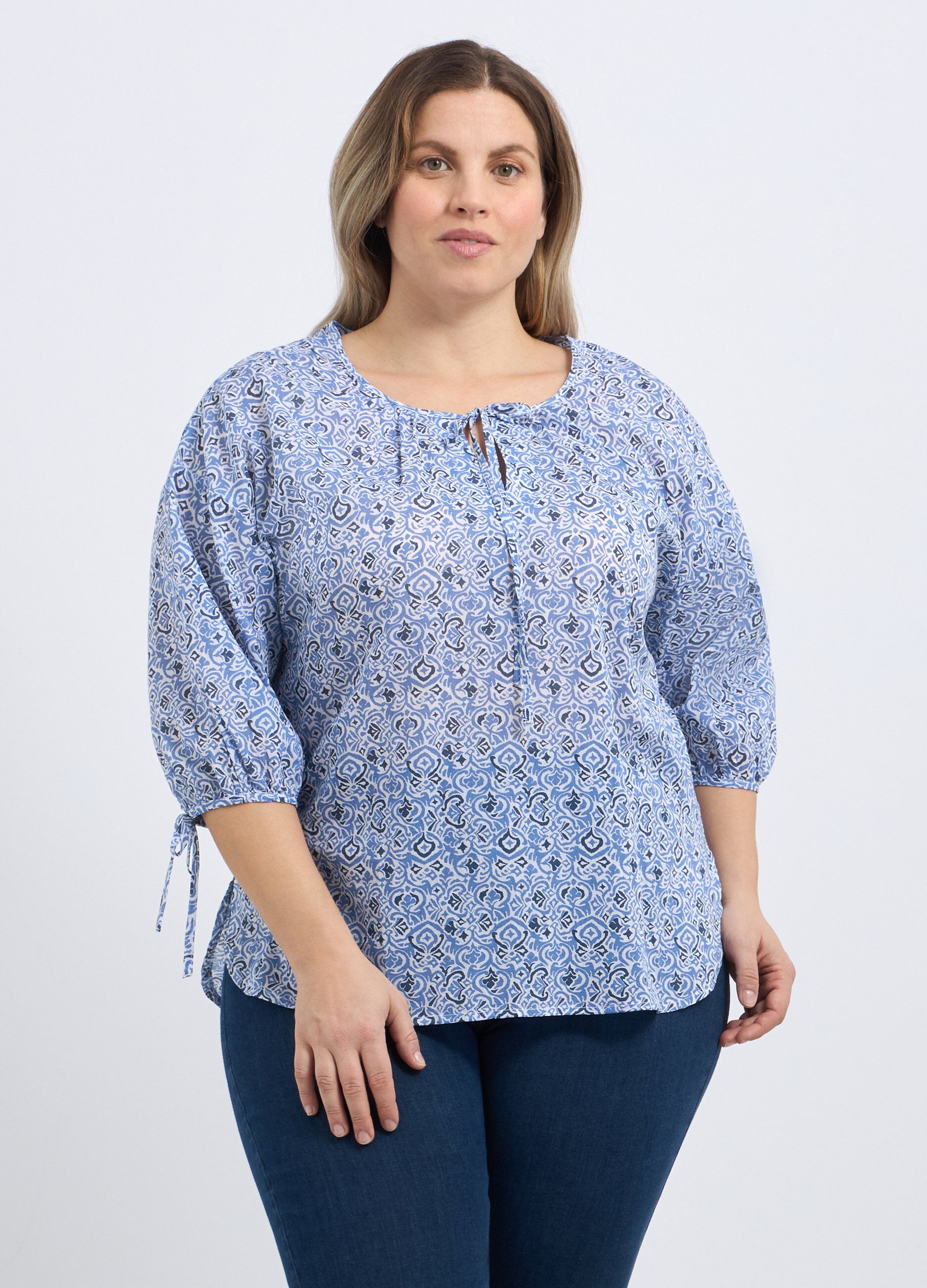 Blusa in puro cotone donna curvy