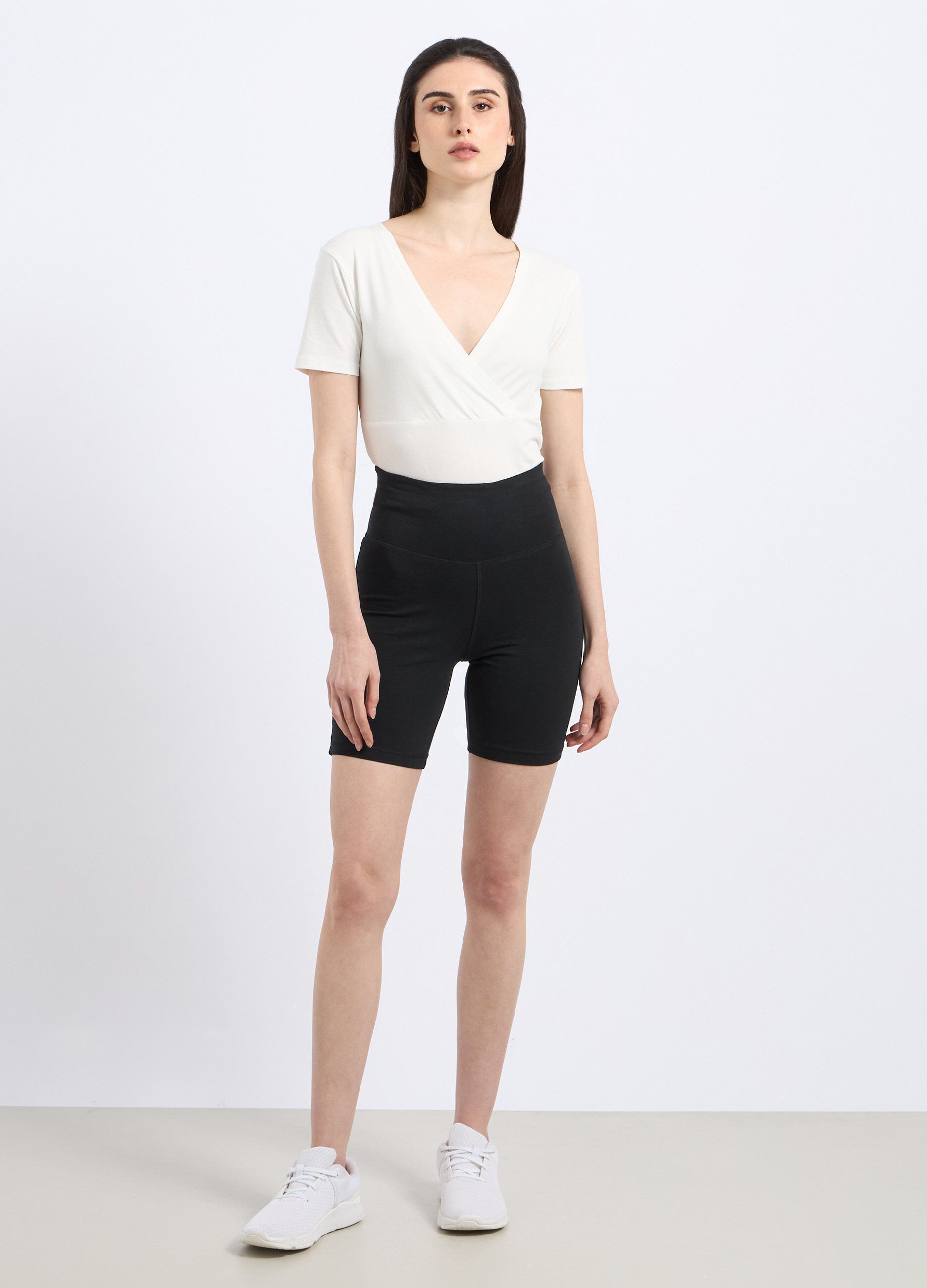Leggings corti in cotone stretch donna