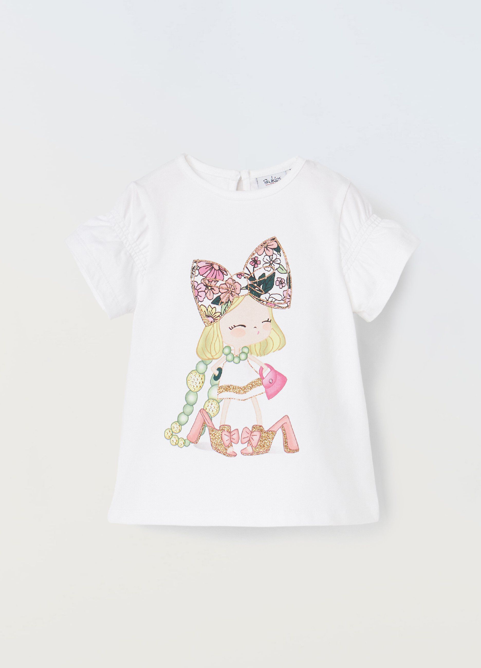 T-shirt in cotone stretch neonata