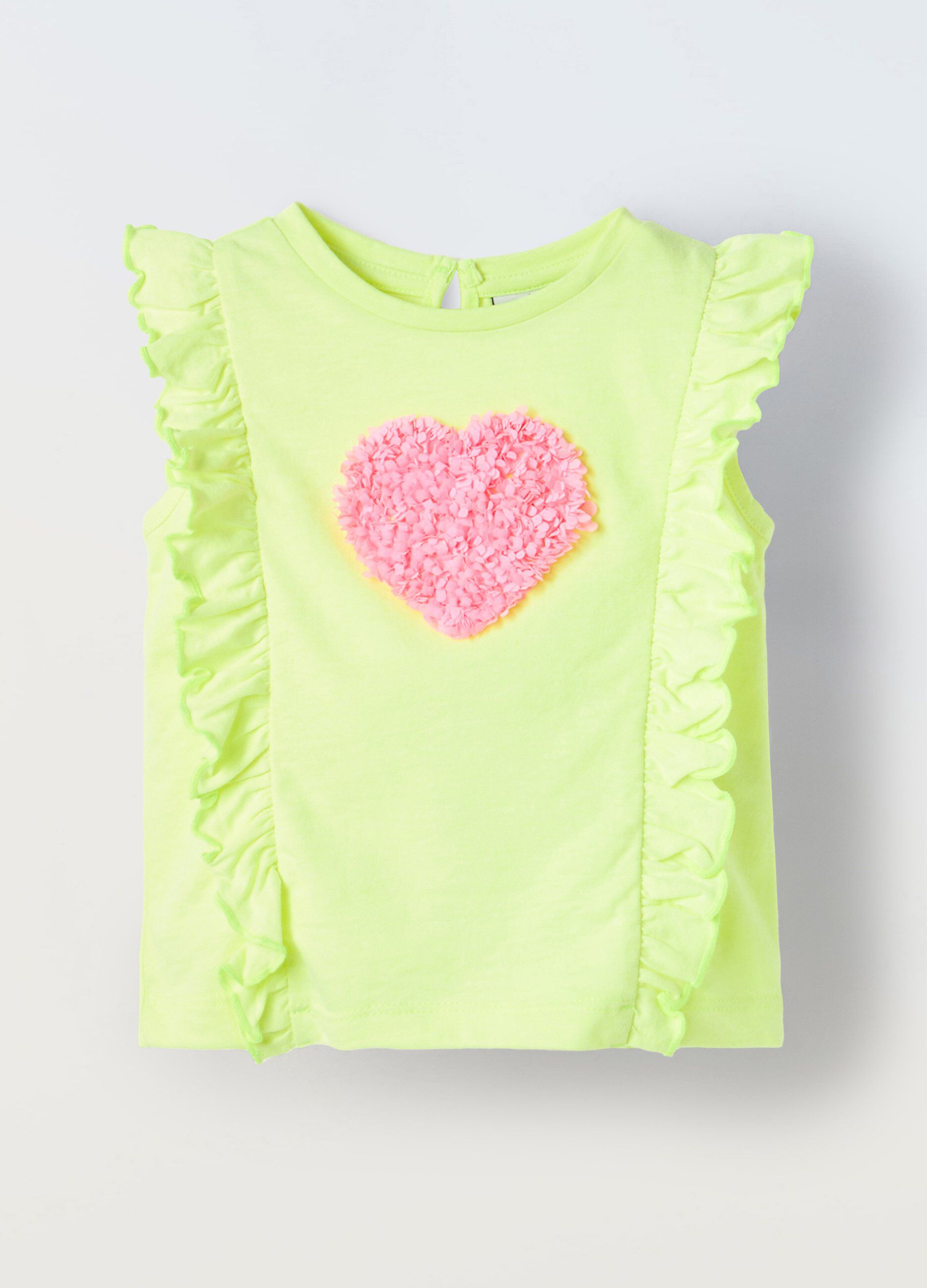 Top in misto cotone con applicazioni neonata