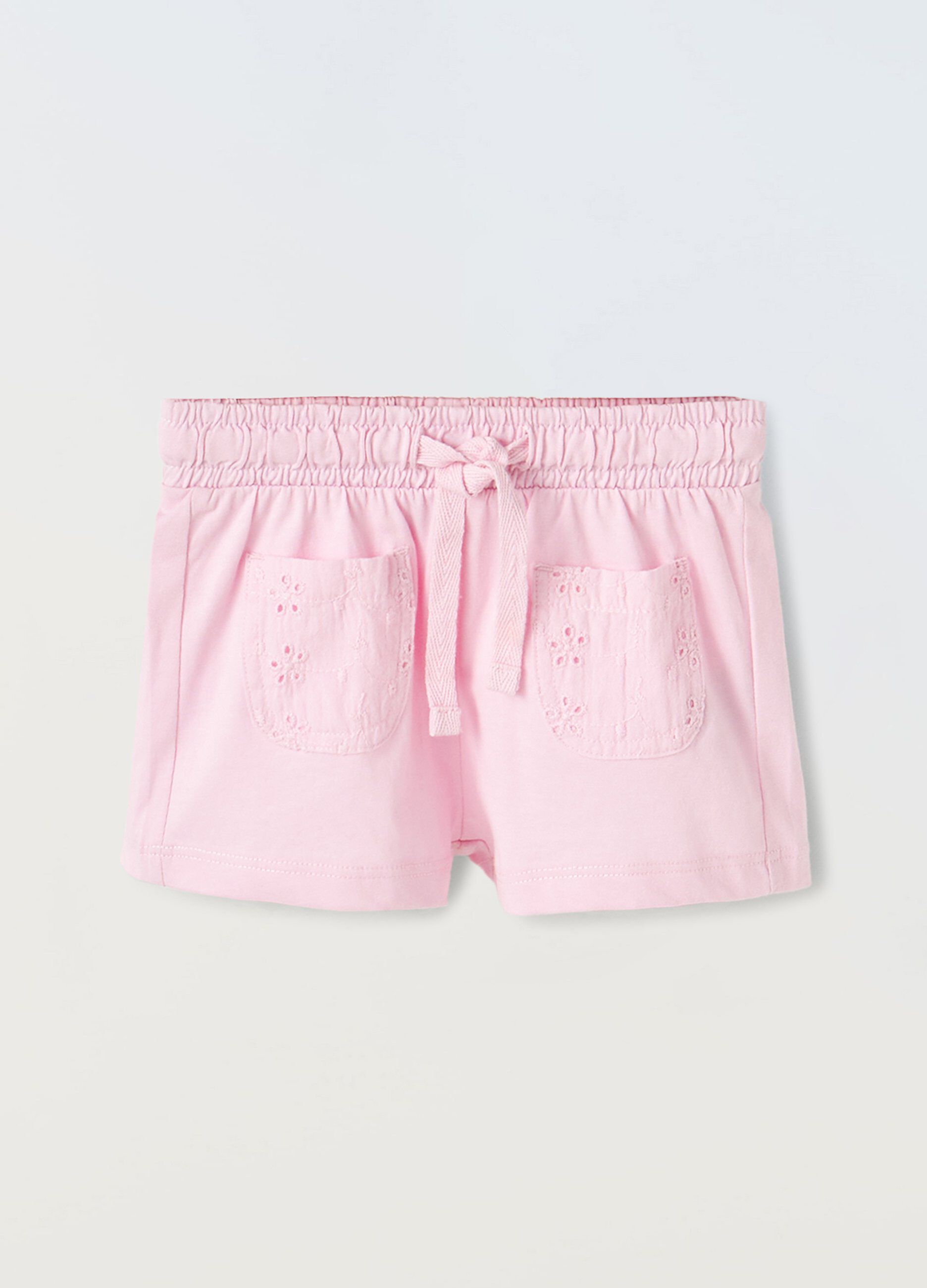 Shorts in puro cotone neonata